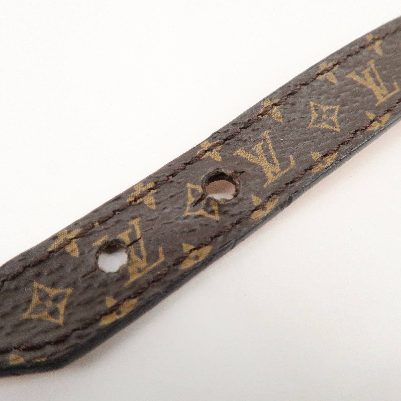 Louis Vuitton Monogram Canvas Leather Bracelet Essential V M6042
