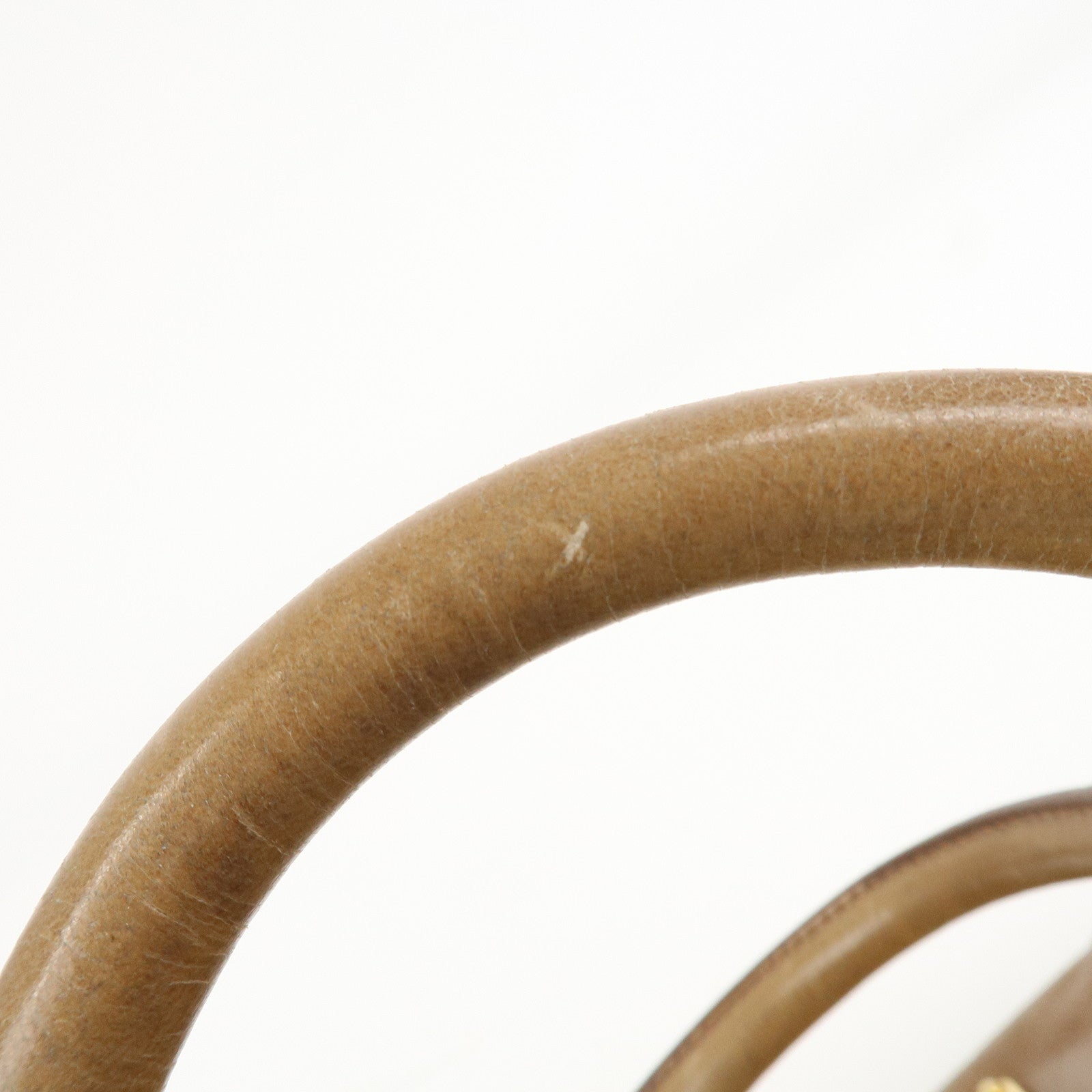 MIU MIU Leather Side Ribbon 2Way Bag Hand Bag Beige Gold