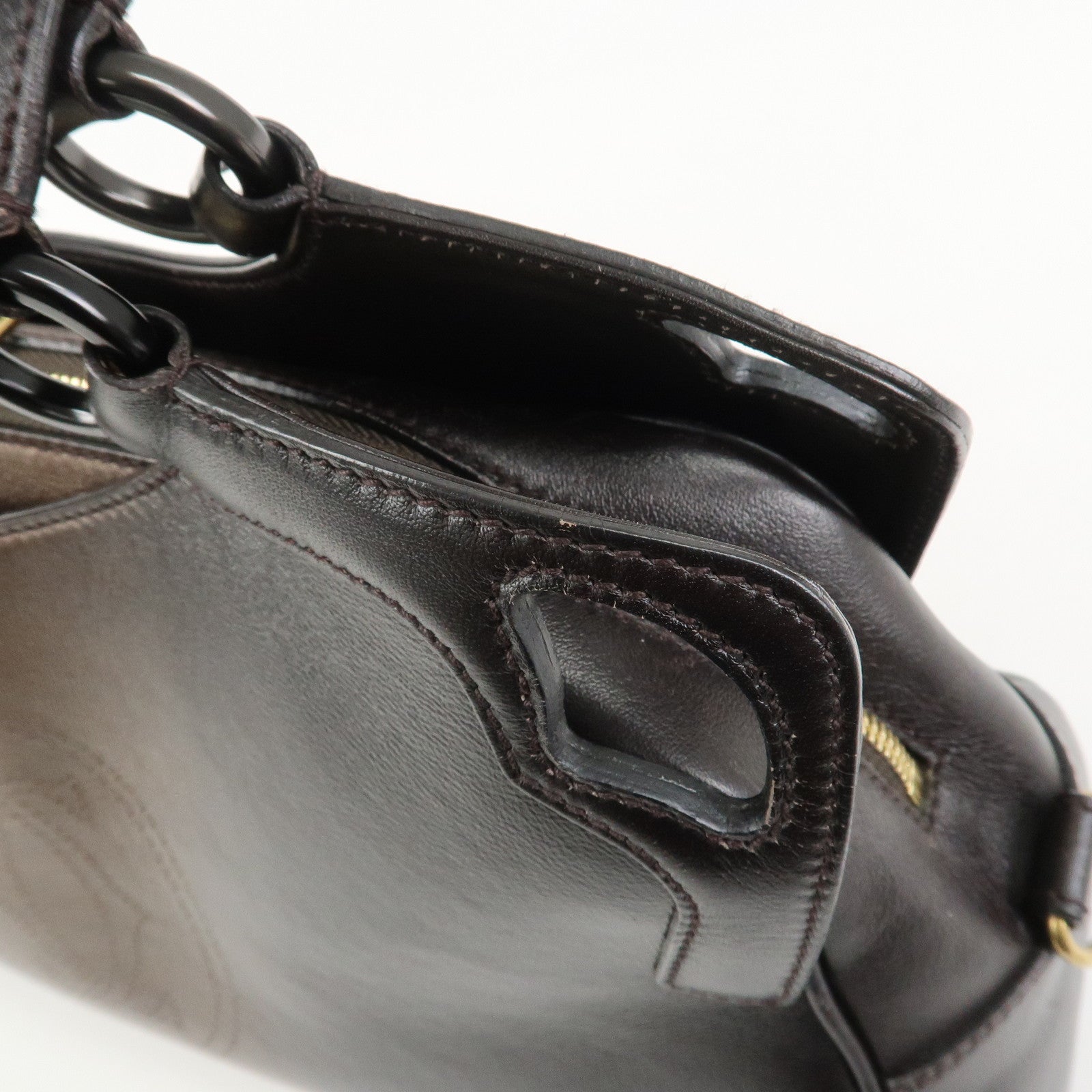 Cartier Marcello de Cartier Leather Hand Bag Dark Brown