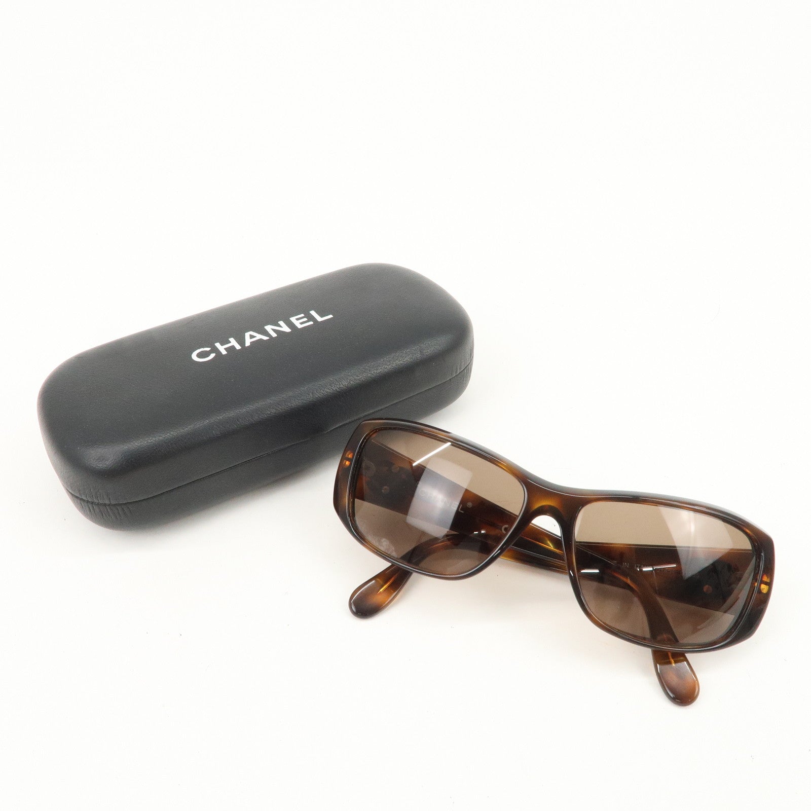 CHANEL COCOMark Plastic Sunglasses Brown 01454 91235