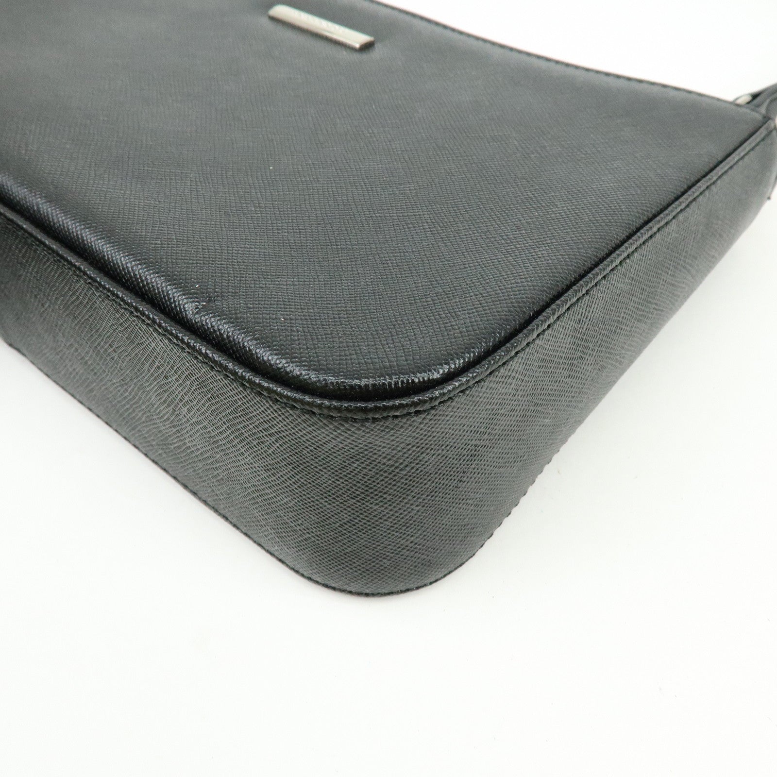 BURBERRY Leather Hand Bag Nova Plaid Black