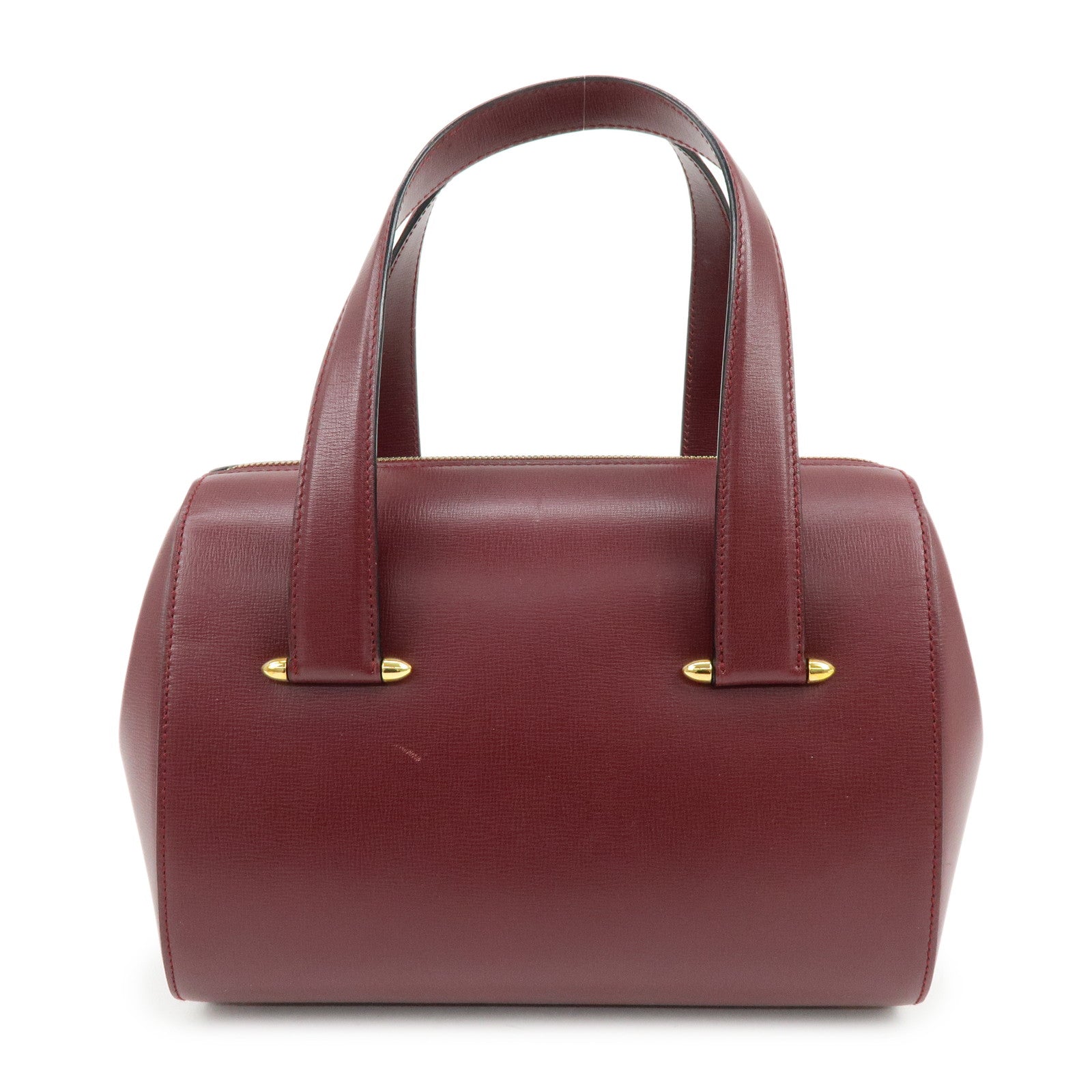 Cartier Must de Cartier Leather Boston Bag Hand Bag Bordeaux