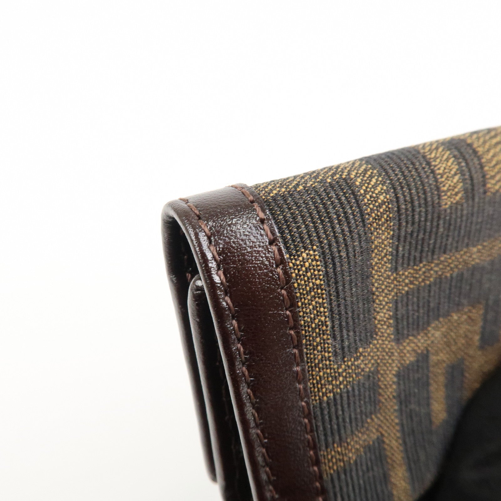 FENDI Zucca Canvas Leather 6 Ring Key Case Brown 10163