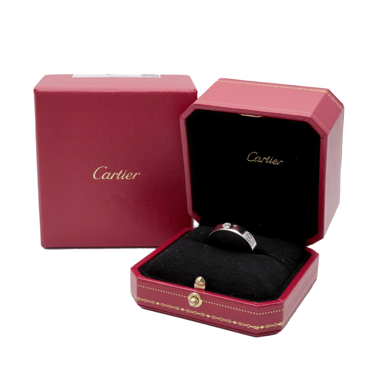 Cartier Love 3P Diamond Ring K18 750WG White Gold #62 US10 EU62