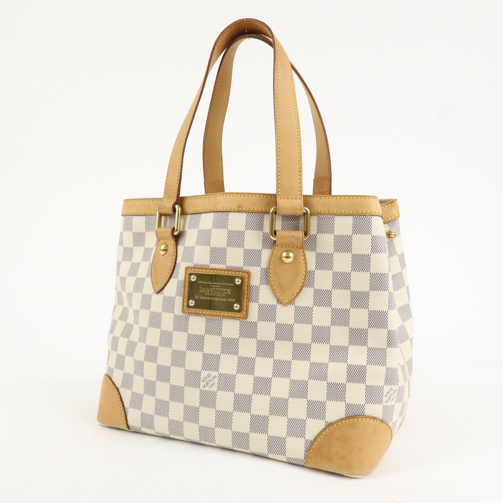 Louis Vuitton Damier Azur Hampstead PM Hand Bag Ivory N51207 Used