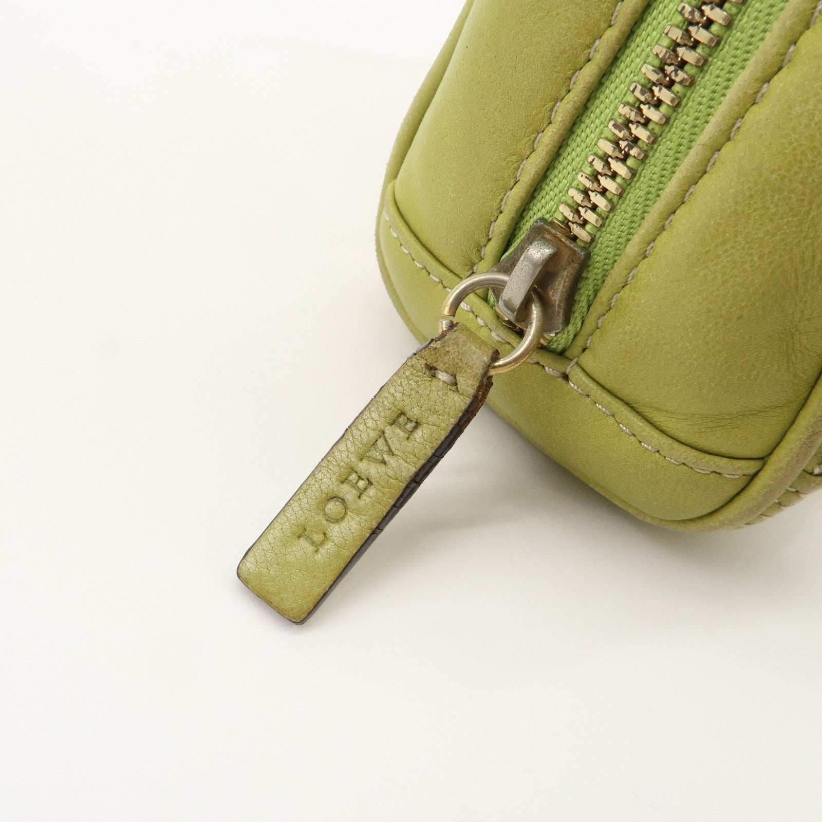 LOEWE Anagram Leather Micro Amazona 2Way Shoulder Bag Green Used