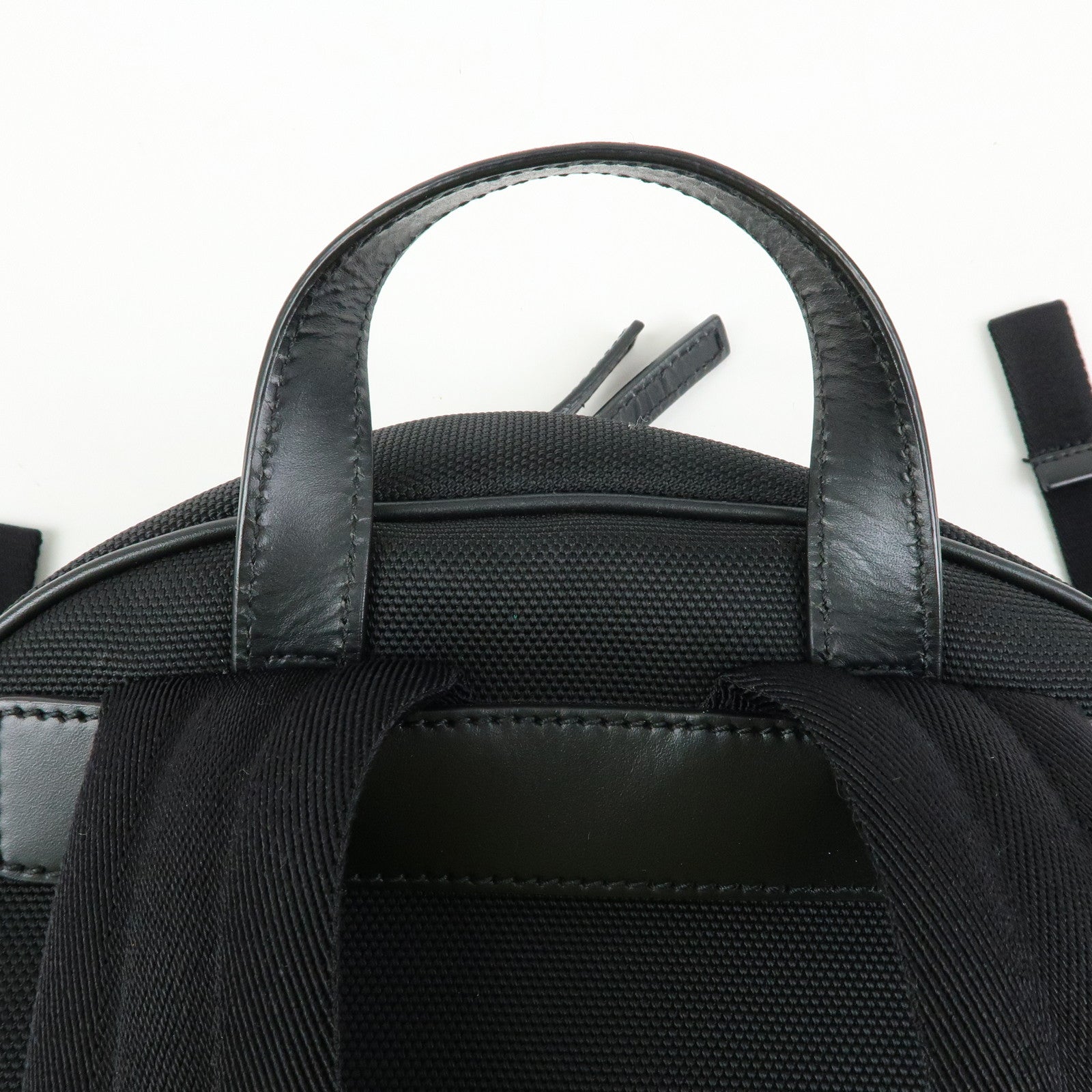 GUCCI Sherry Canvas Leather Backpack Rucksack Black 630917