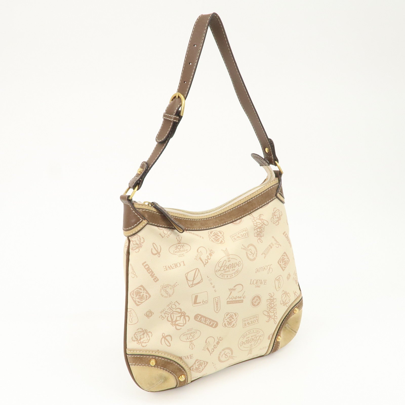 LOEWE Anagram Canvas Suede Leather Shoulder Bag 160th Anniverssary