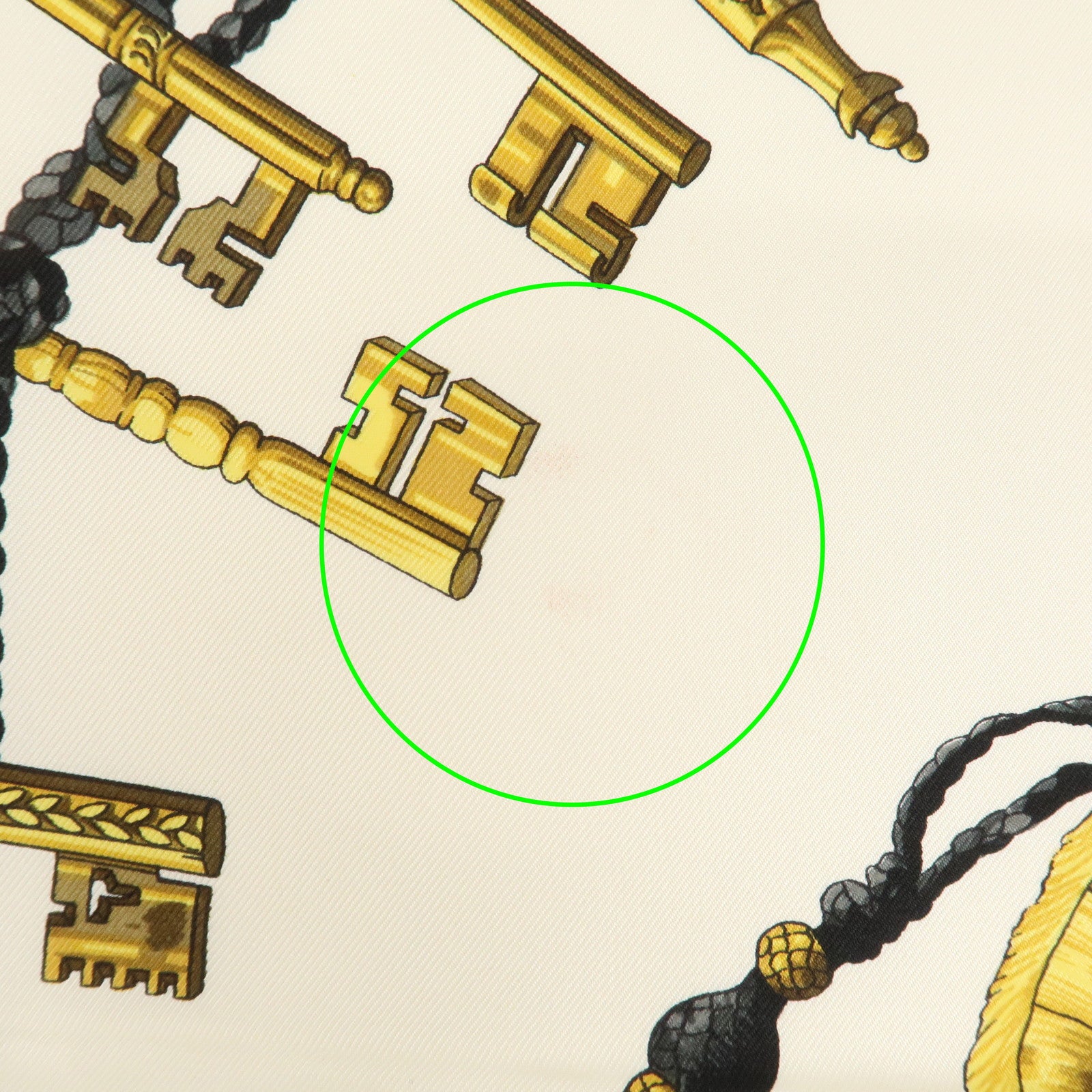 HERMES Carre 90 Silk 100% Scarf LES CLES THE KEYS RARE Black Ivory