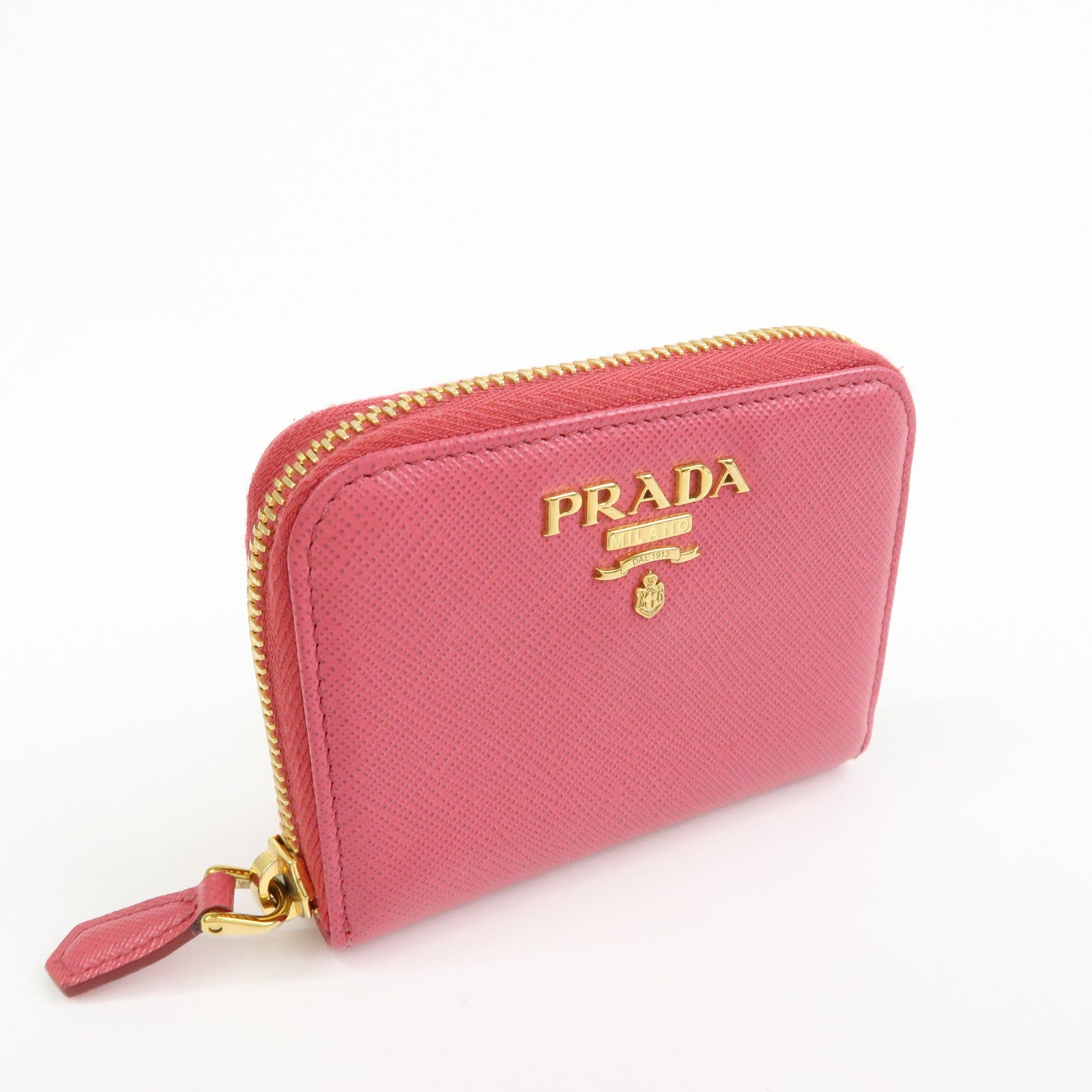 PRADA Saffiano Leather Zippy Coin Case Coin Purse Pink 1MM268