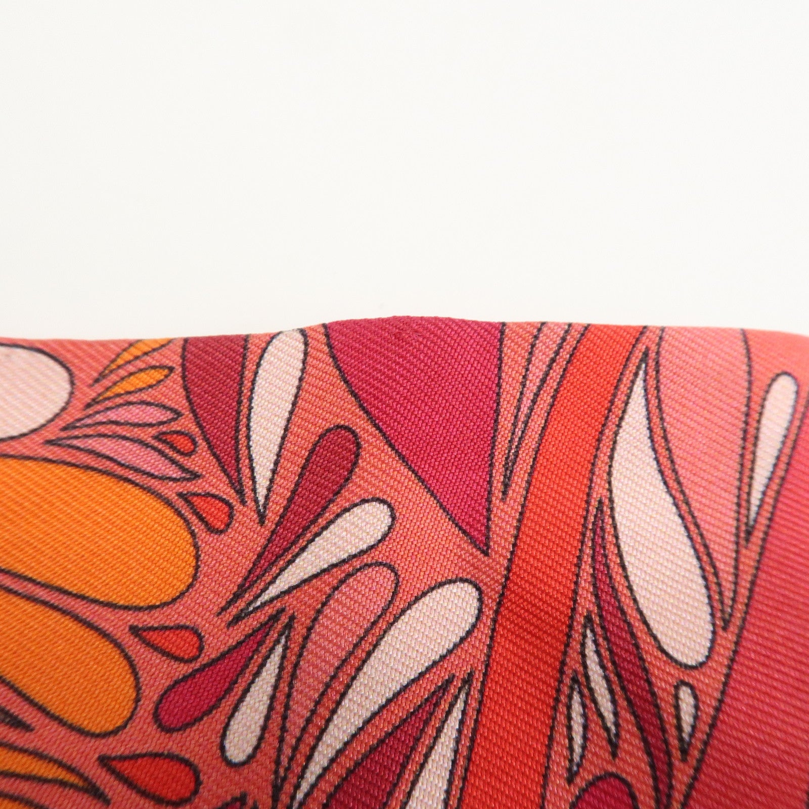 HERMES Twilly 100% Silk Scarf MILLEFLEURS DU MEXIQUE Orange