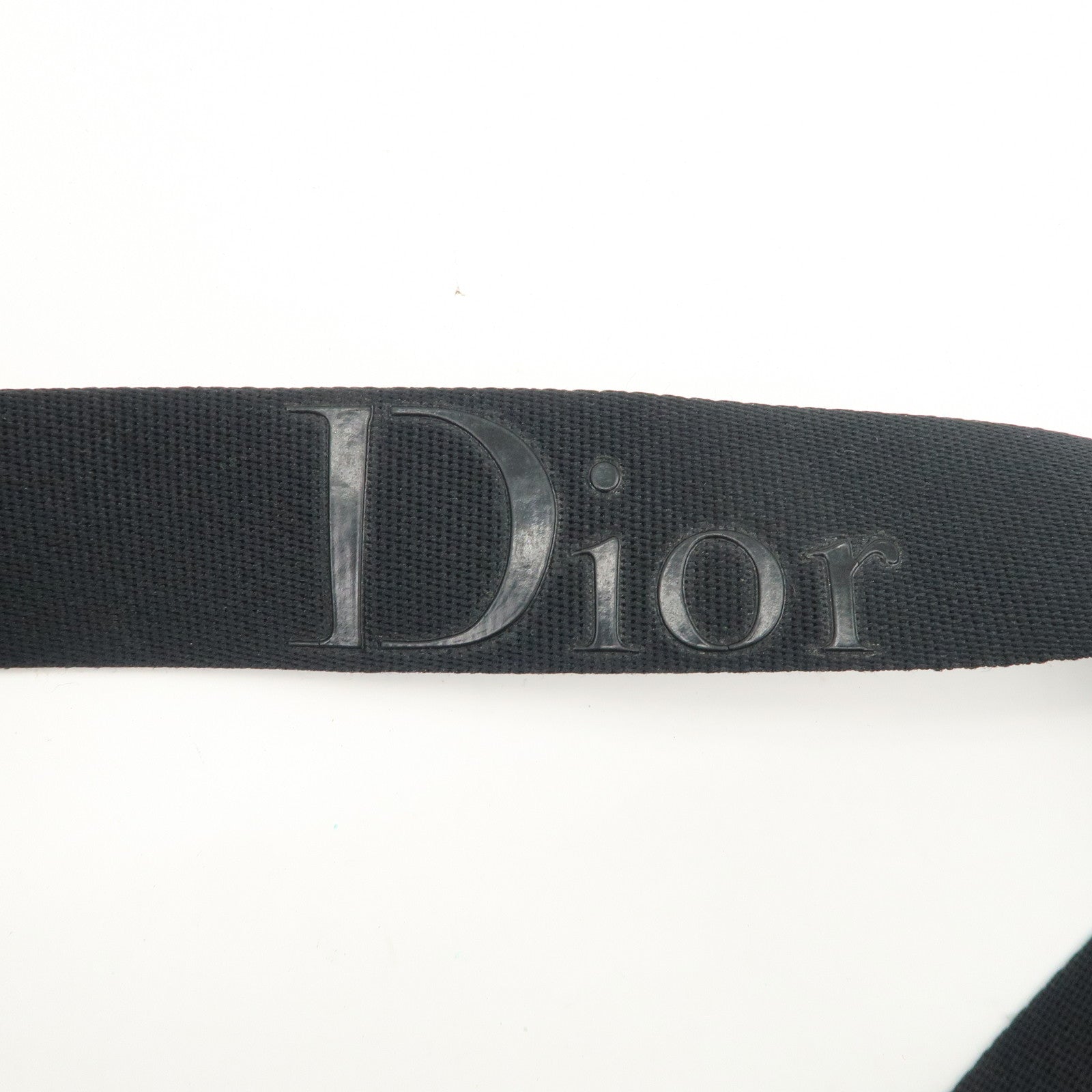 Christian Dior Trotter Leather Canvas Shoulder Bag Black Gray Used