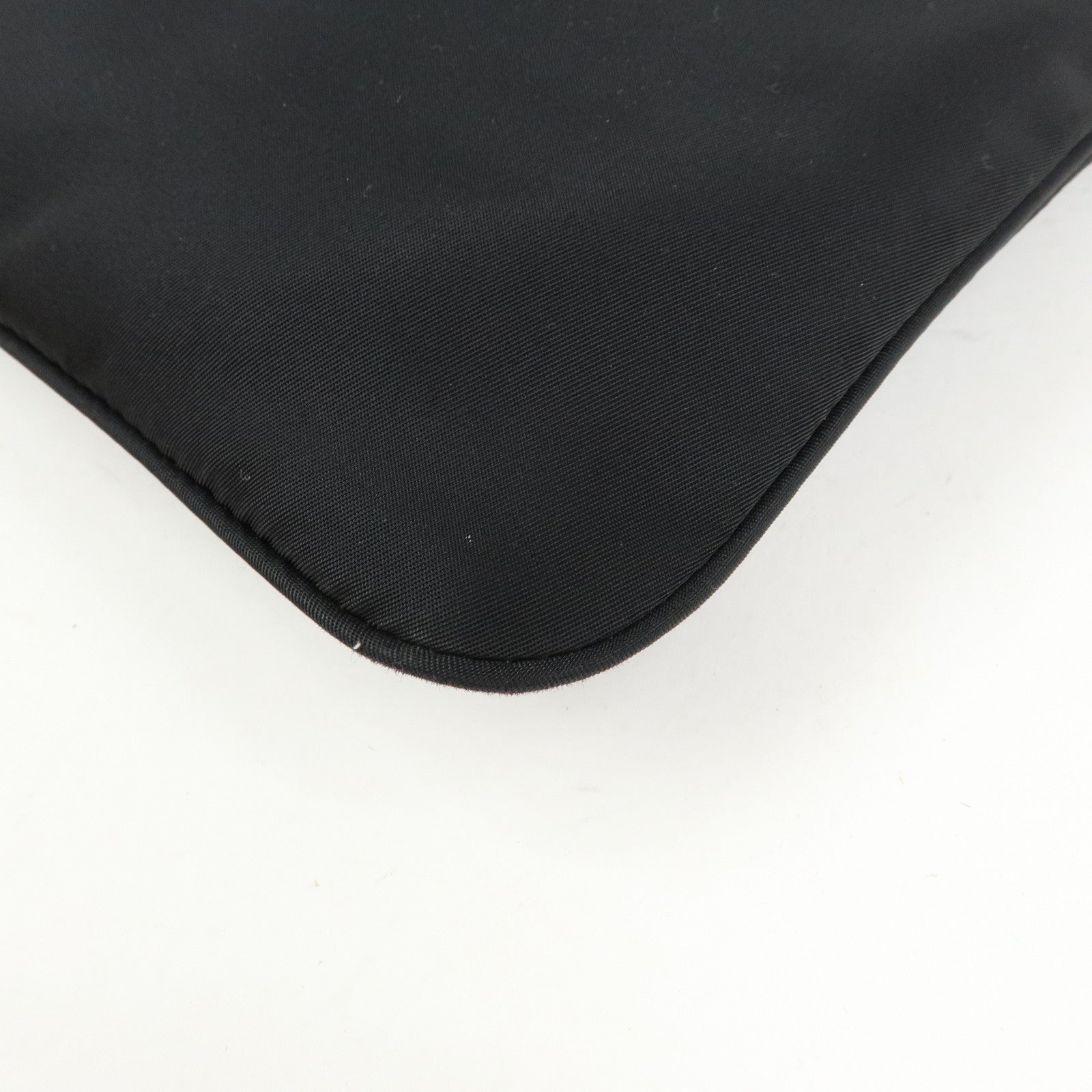 PRADA Triangle Logo Nylon Shoulder Bag Crossbody Bag Black BT0715