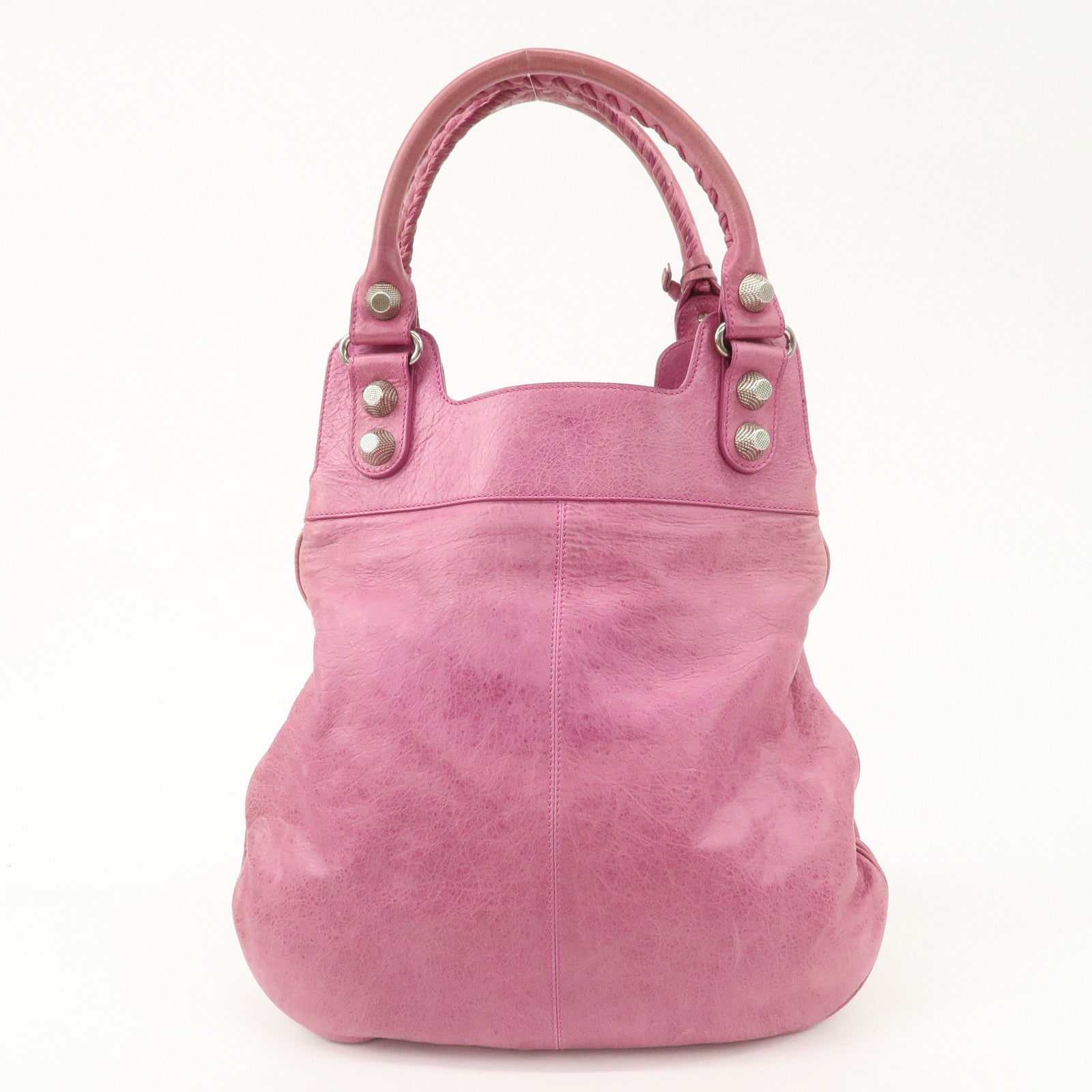 BALENCIAGA The Giant Slim Leather Shoulder Bag Hand Bag Pink 192911 Used