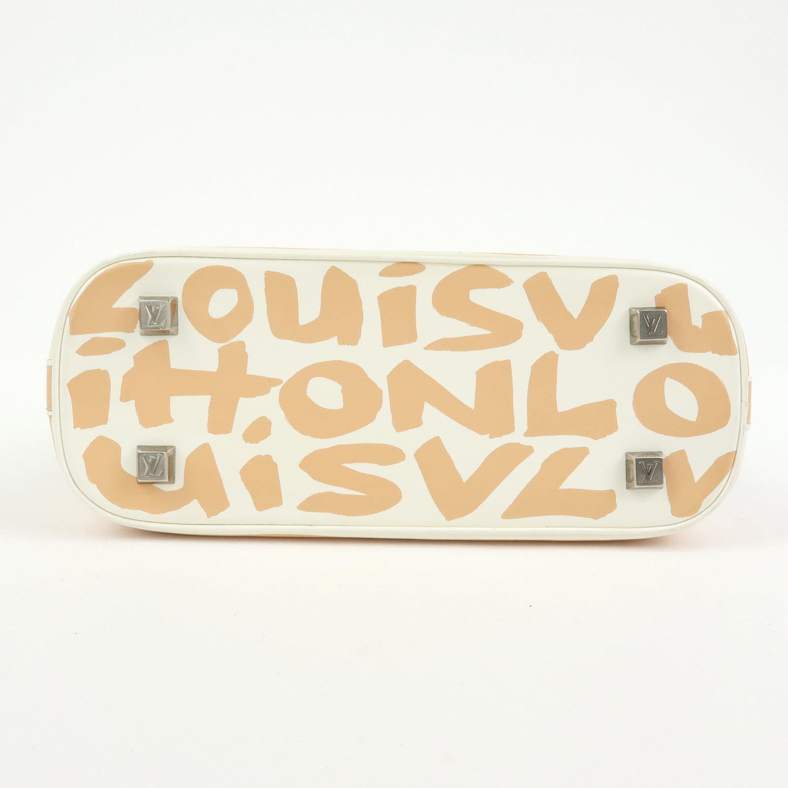 Louis Vuitton Alma MM Graffiti Leather Hand Bag Beige White M92180