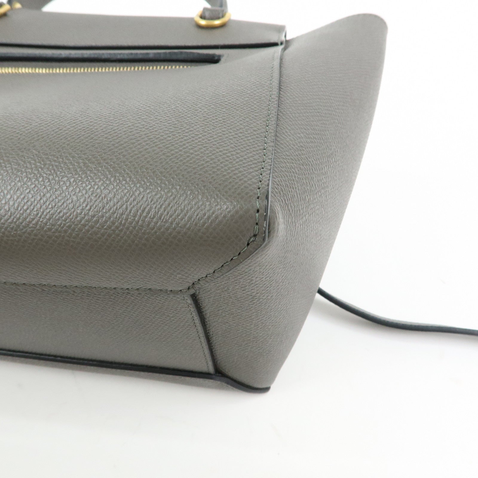CELINE Micro Belt Bag Calf Leather 2WAY Bag Hand Bag Gray