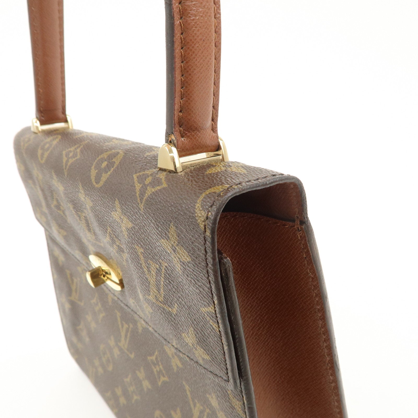 Louis Vuitton Monogram Malesherbes Hand Bag Brown M51379 Used