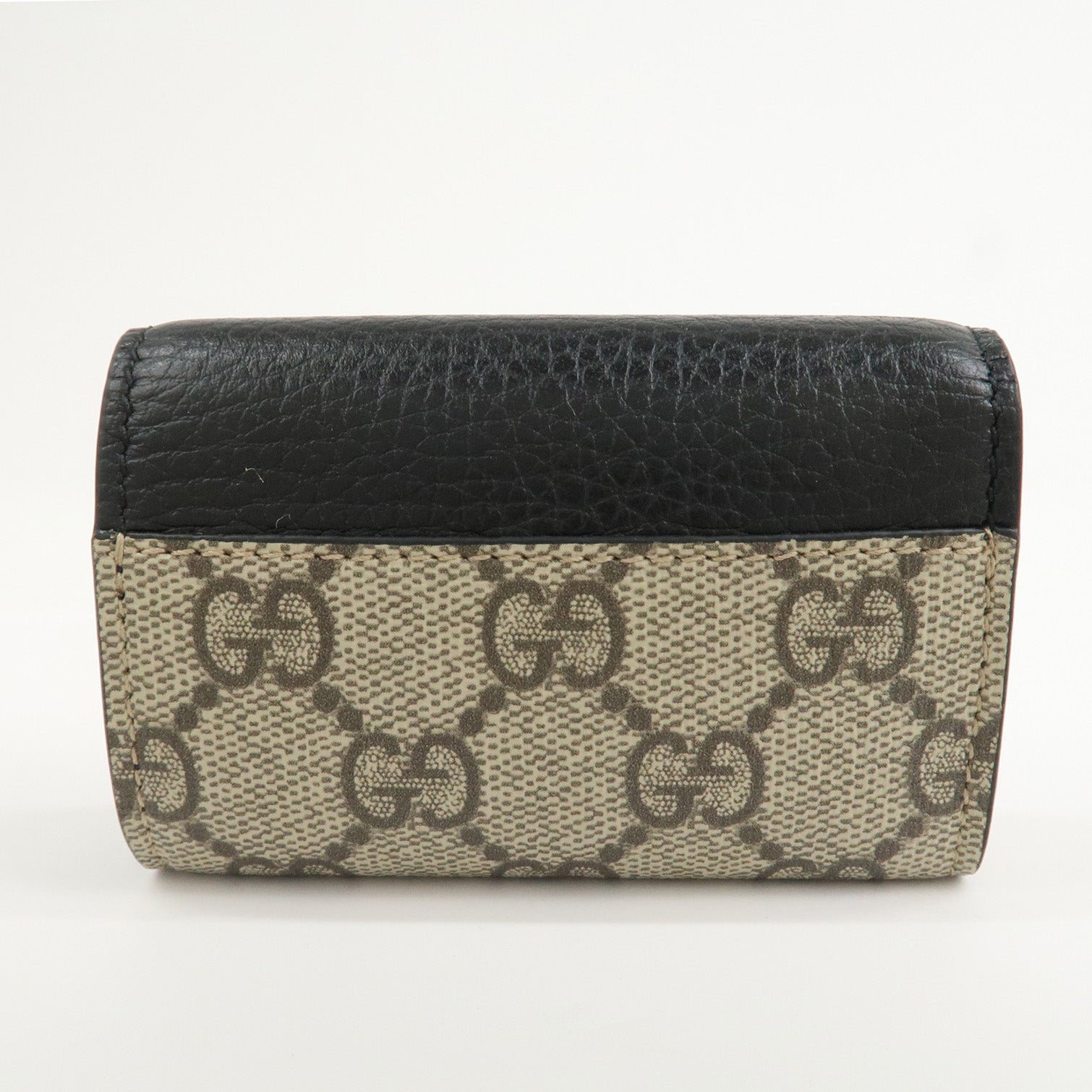 GUCCI GG Marmont Leather GG Supreme 6 Key Case Black 456118