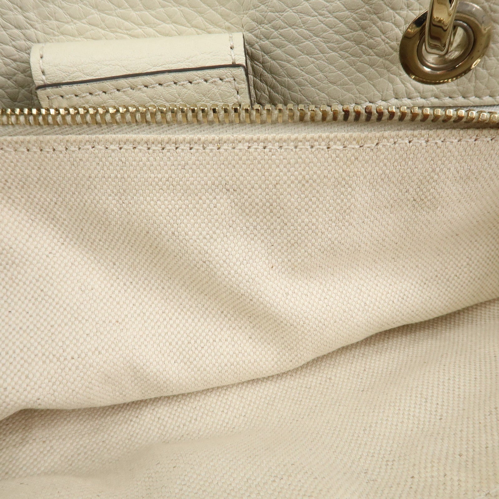 GUCCI Bamboo Leather Shopper Medium 2Way Shoulder Bag Ivory 323660