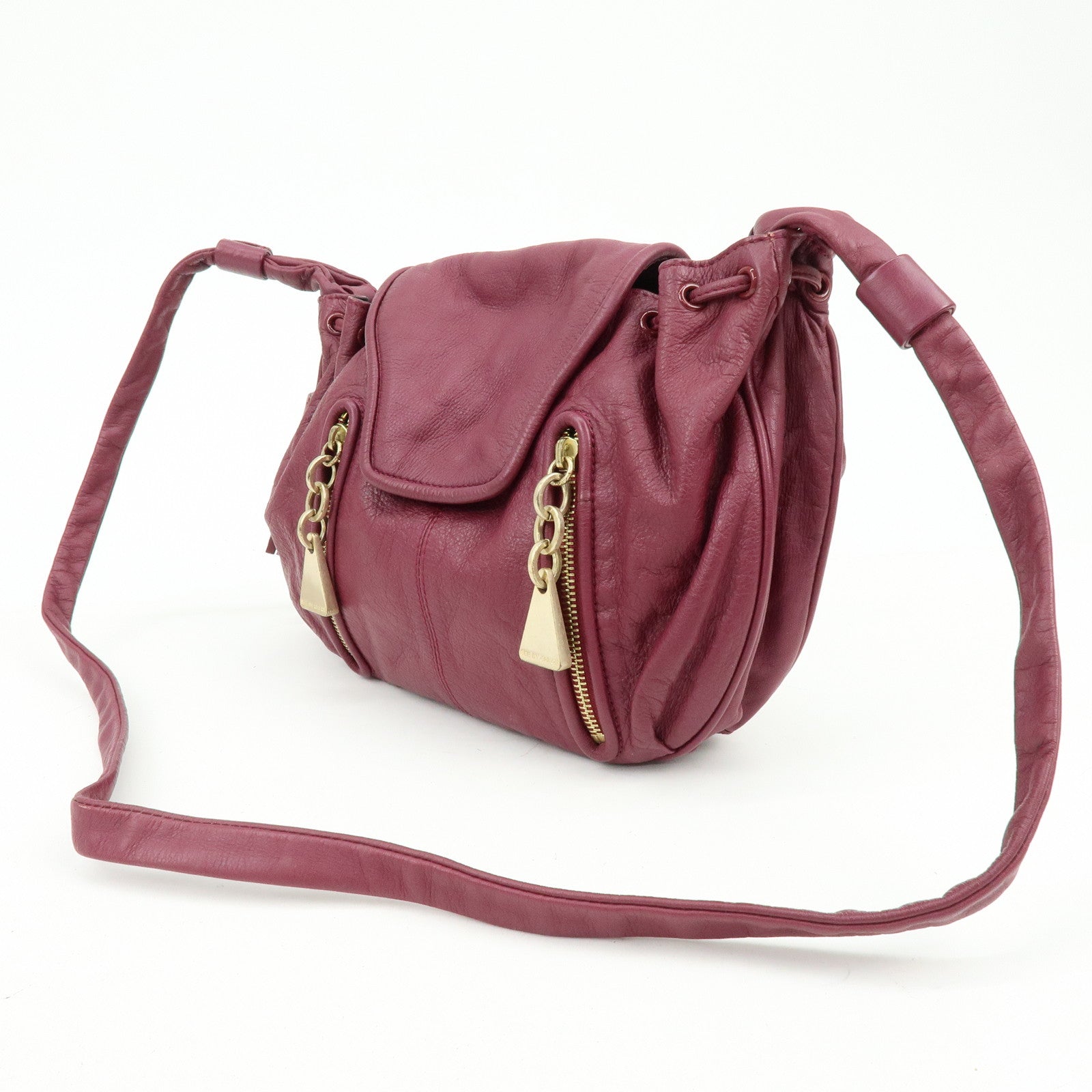 Chloe See By Chloe Leather Shoulder Bag Crossbody Bag Bordeaux