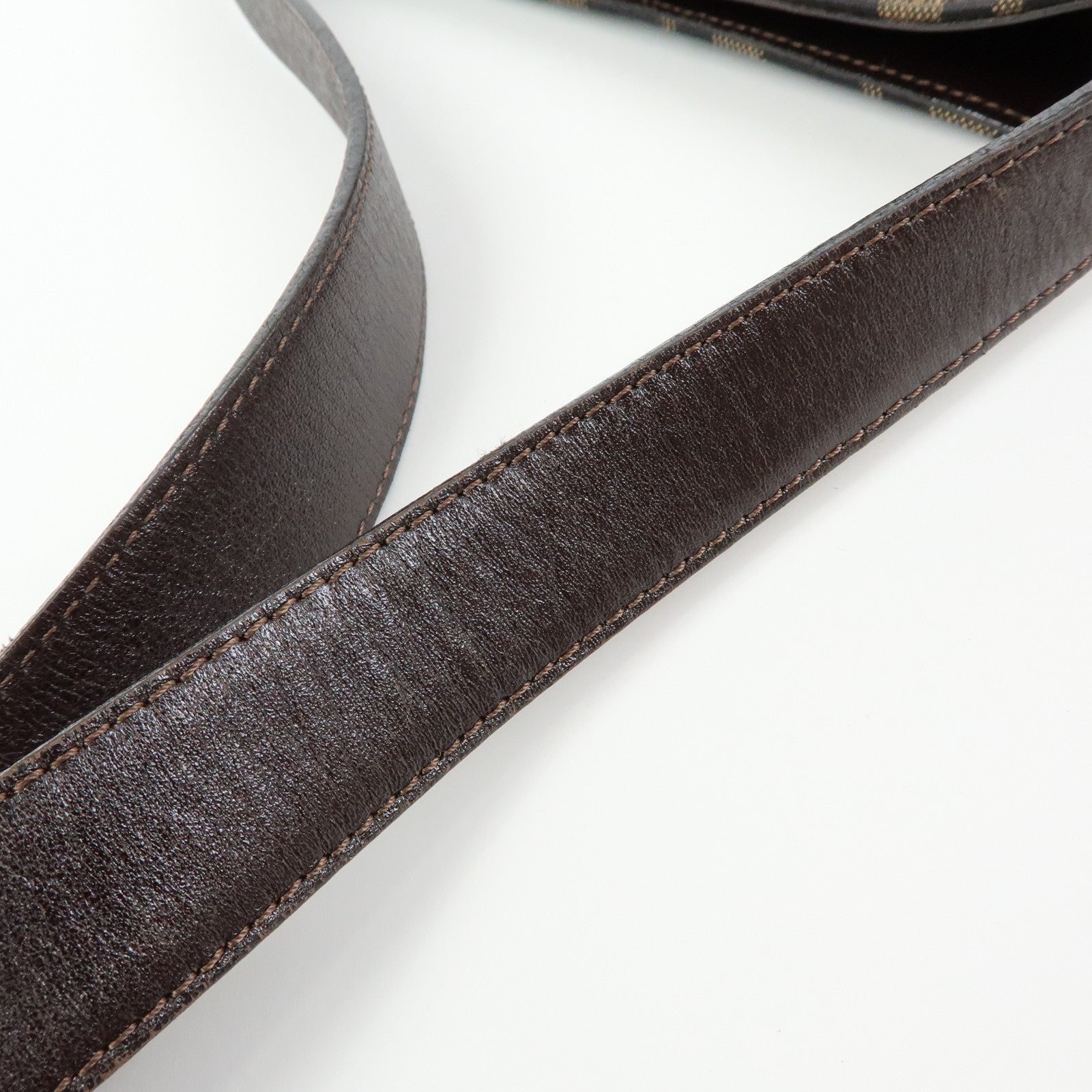 FENDI Zucca Canvas Leather Shoulder Bag Brown