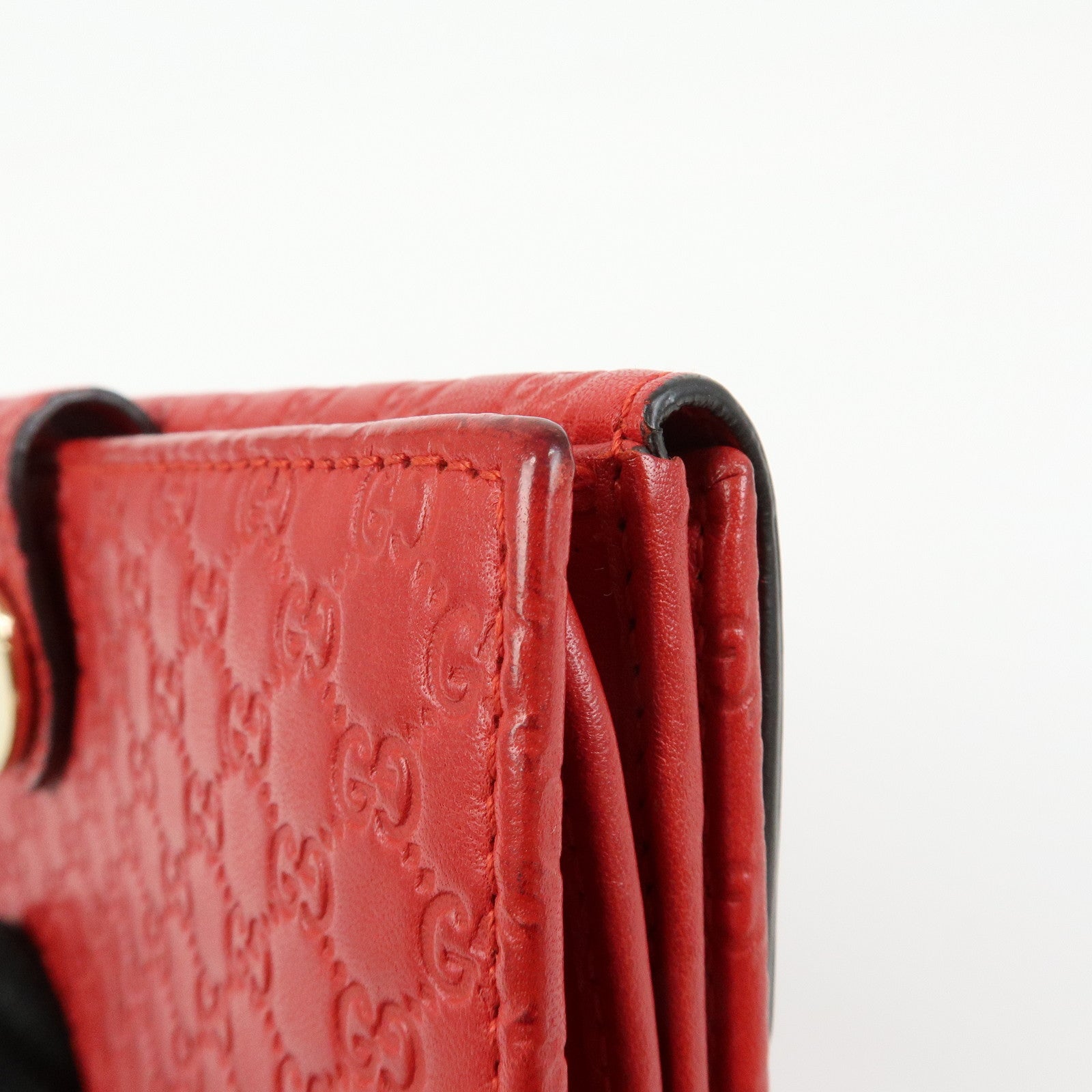 GUCCI Lovely Heart Microguccissima Leather Long Wallet Red 203550