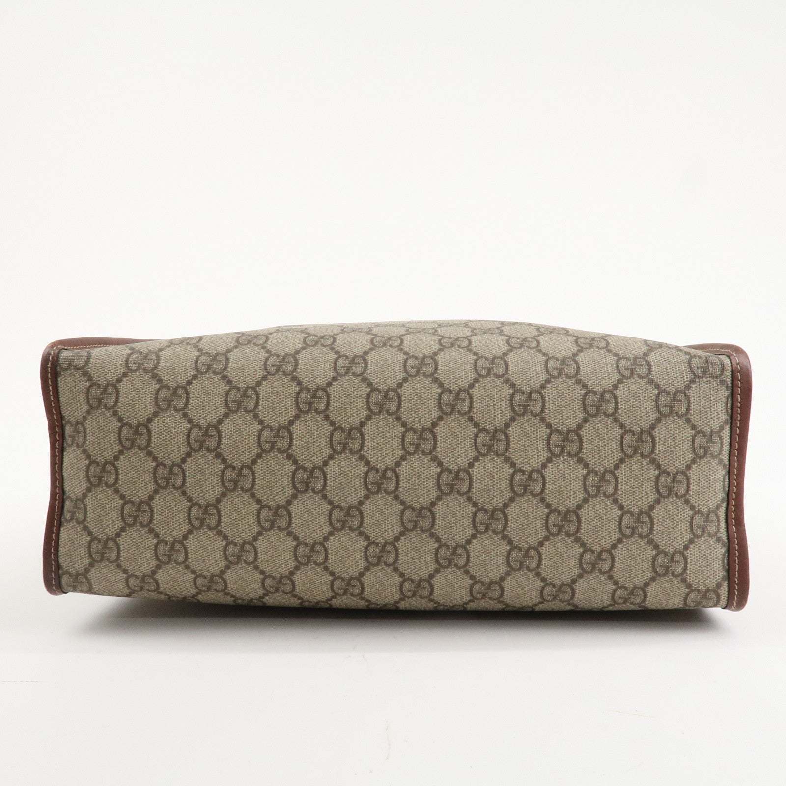 GUCCI Sherry GG Supreme Leather Tote Bag Beige Brown 211135 Used