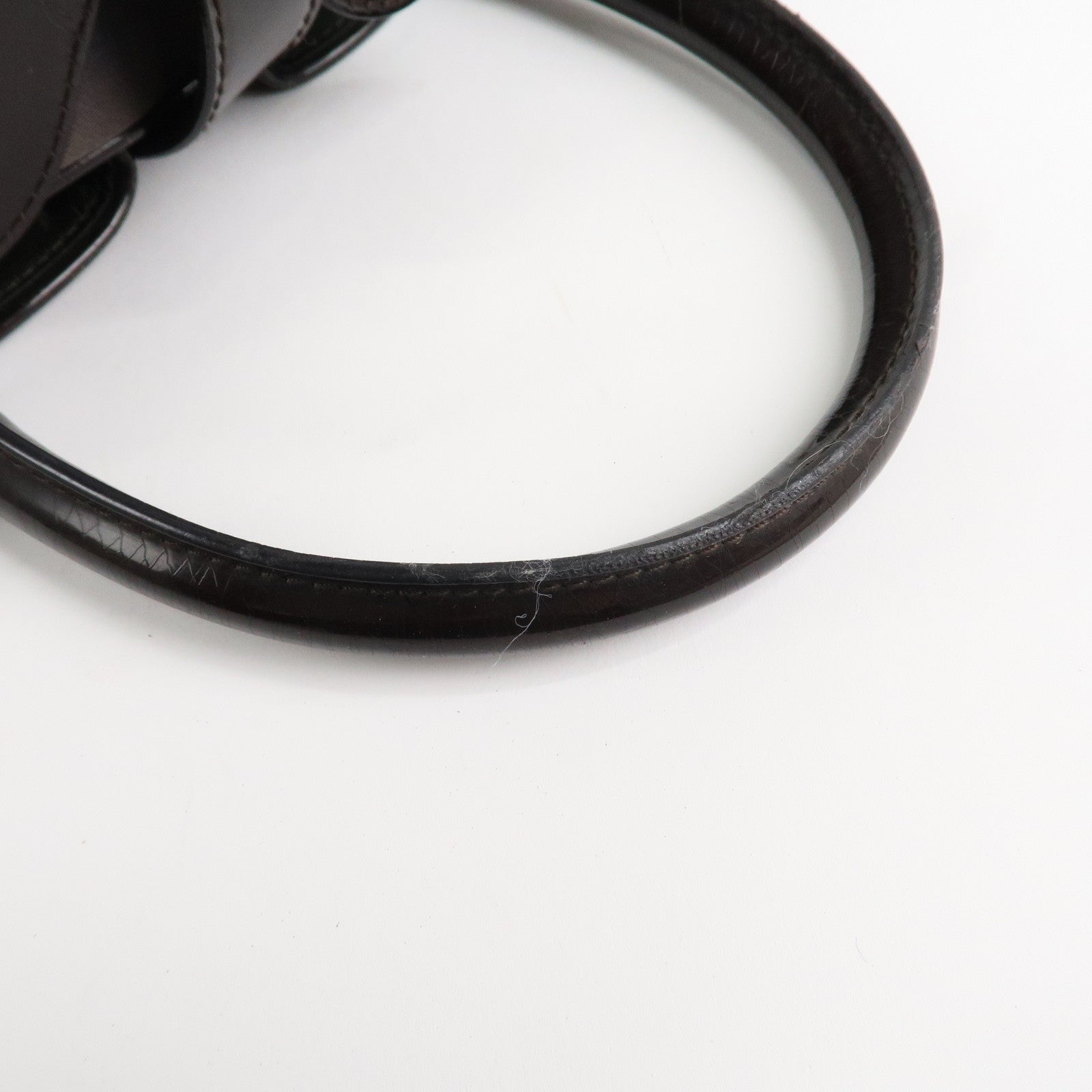 Christian Dior Double Saddle Nylon Leather Hand Boston Bag Brown Used