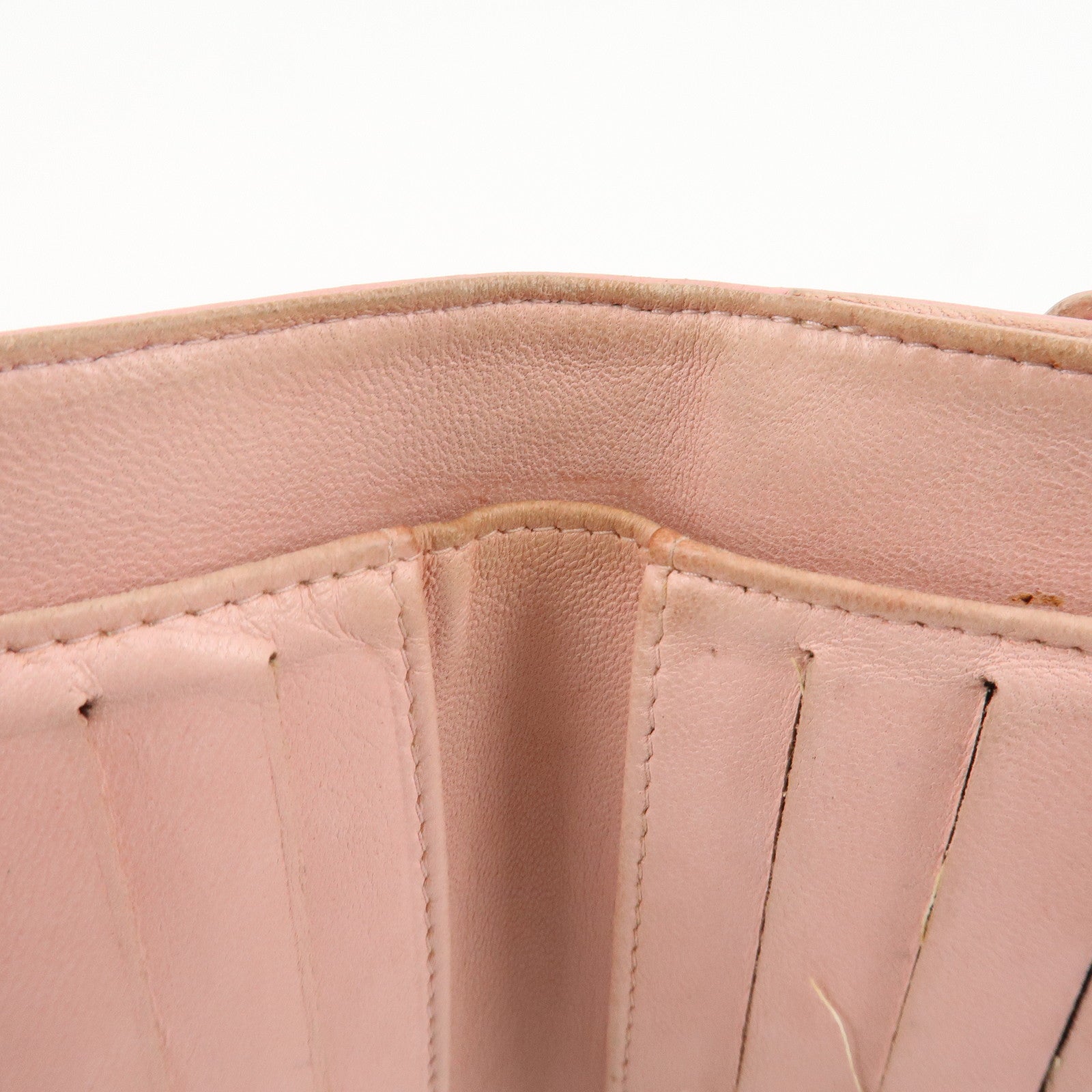 CHANEL COCO Mark Caviarskin Double Hook Wallet Pink A13496 Used