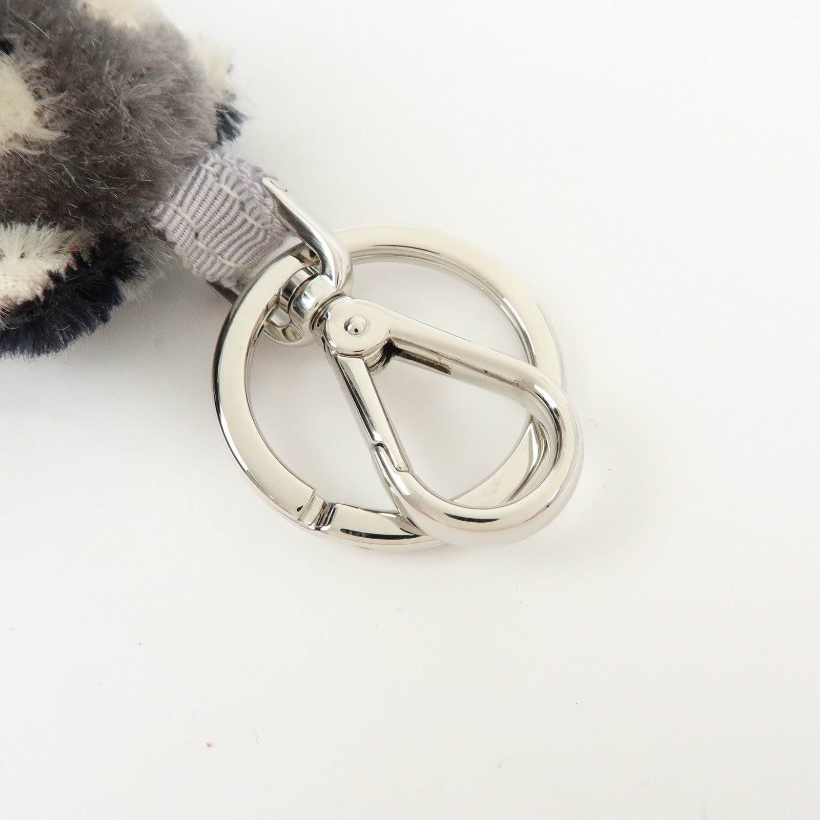 PRADA Beear Polyester Metal Bear Brick Racoon Bag Charm Grey 1ARH56