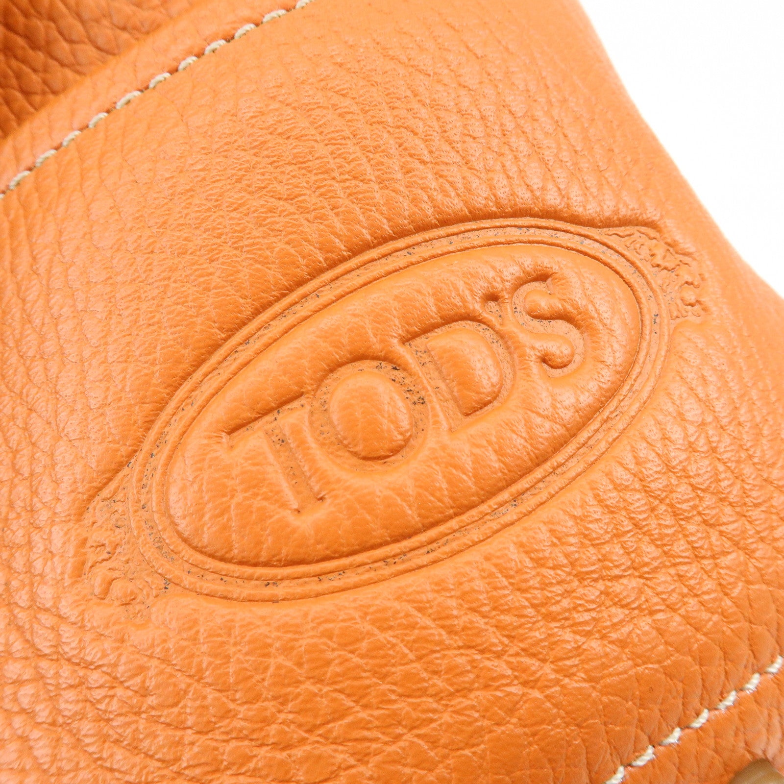 TOD'S Miky Leather Shoulder Bag Hand Bag Orange