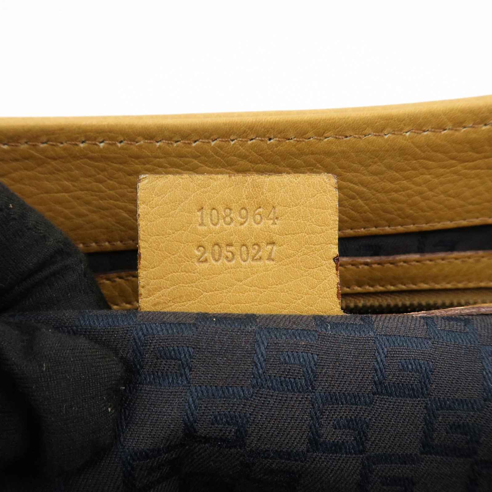 GUCCI Leather Shoulder Bag Hand Bag Beige 108964