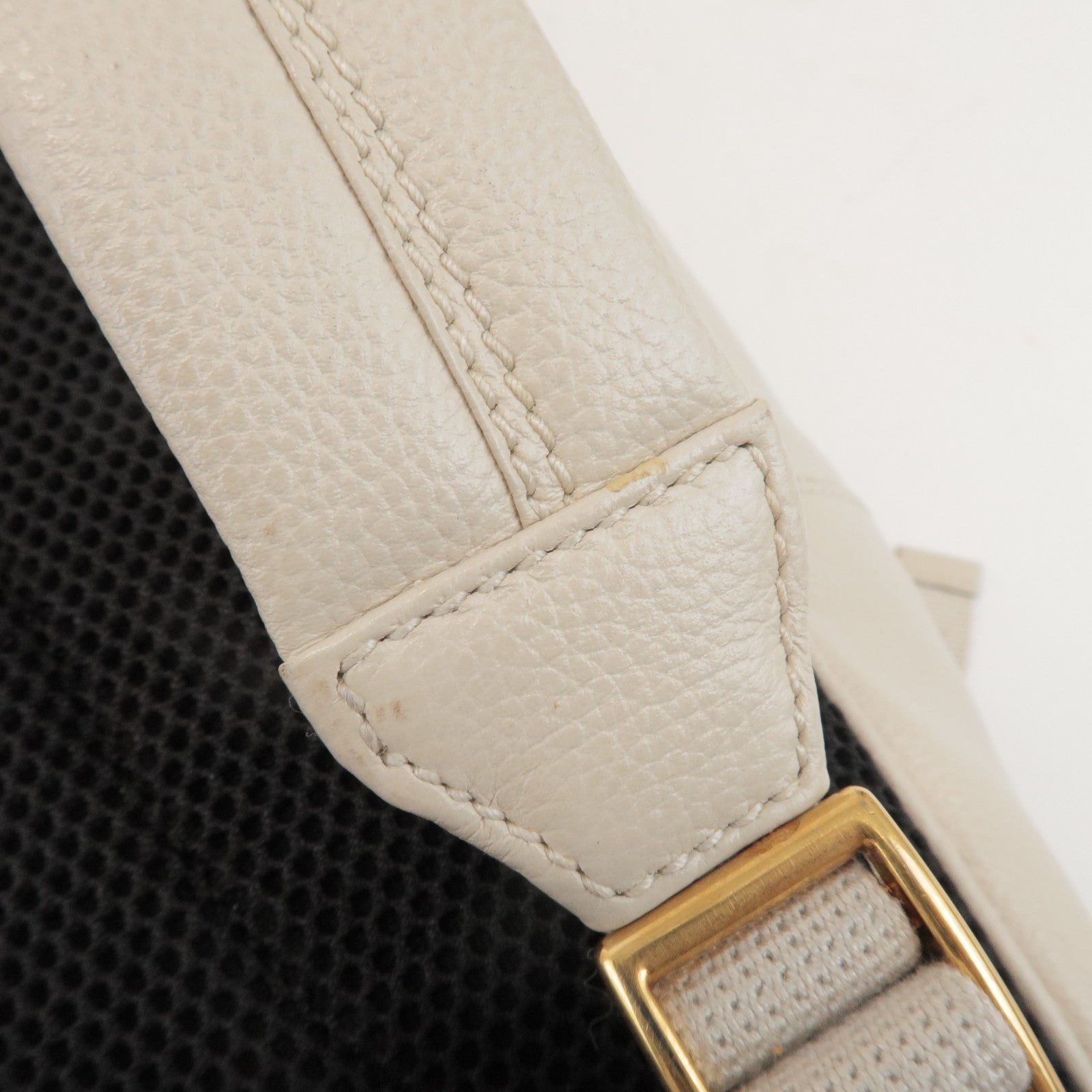 GUCCI Sherry Vintage Logo Leather Backpack Ivory 547834