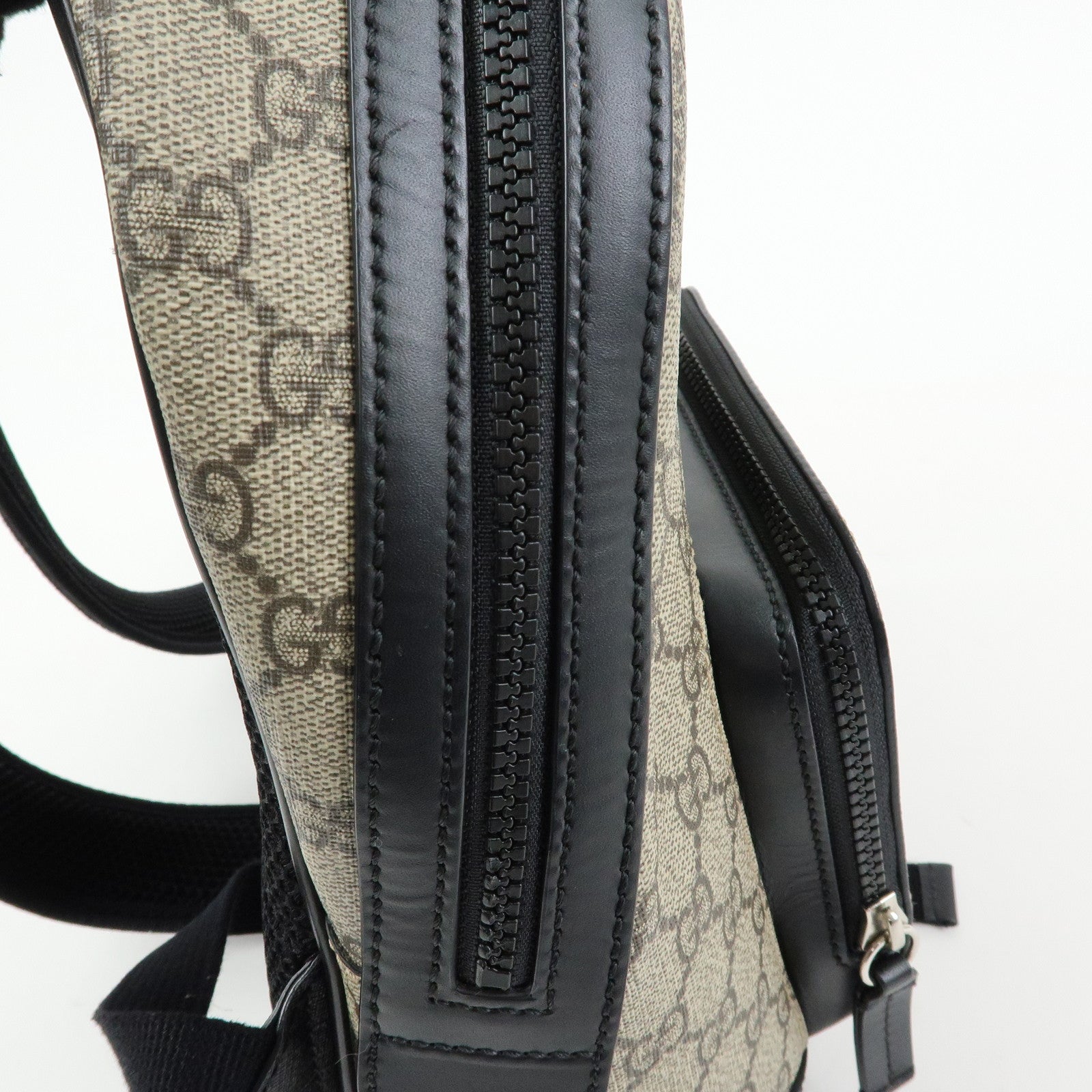 GUCCI GG Supreme Leather Backpack Rucksack Beige Black 429020