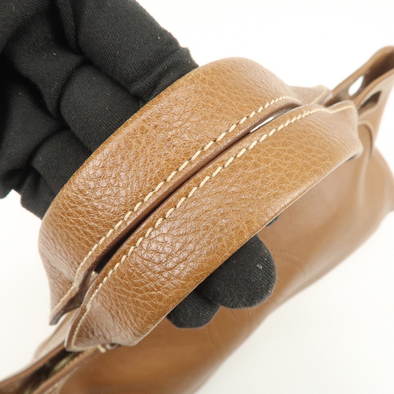 Cartier Must Line Marcello Leather Hand Bag Tote Bag Brown