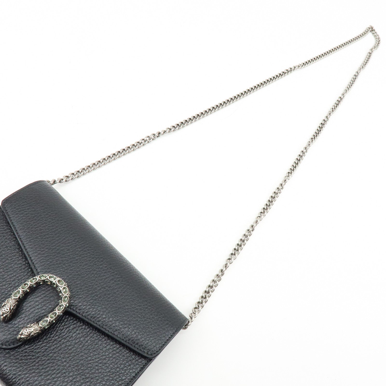 GUCCI Dionysus Leather Chain Wallet Shoulder Bag Black 401231