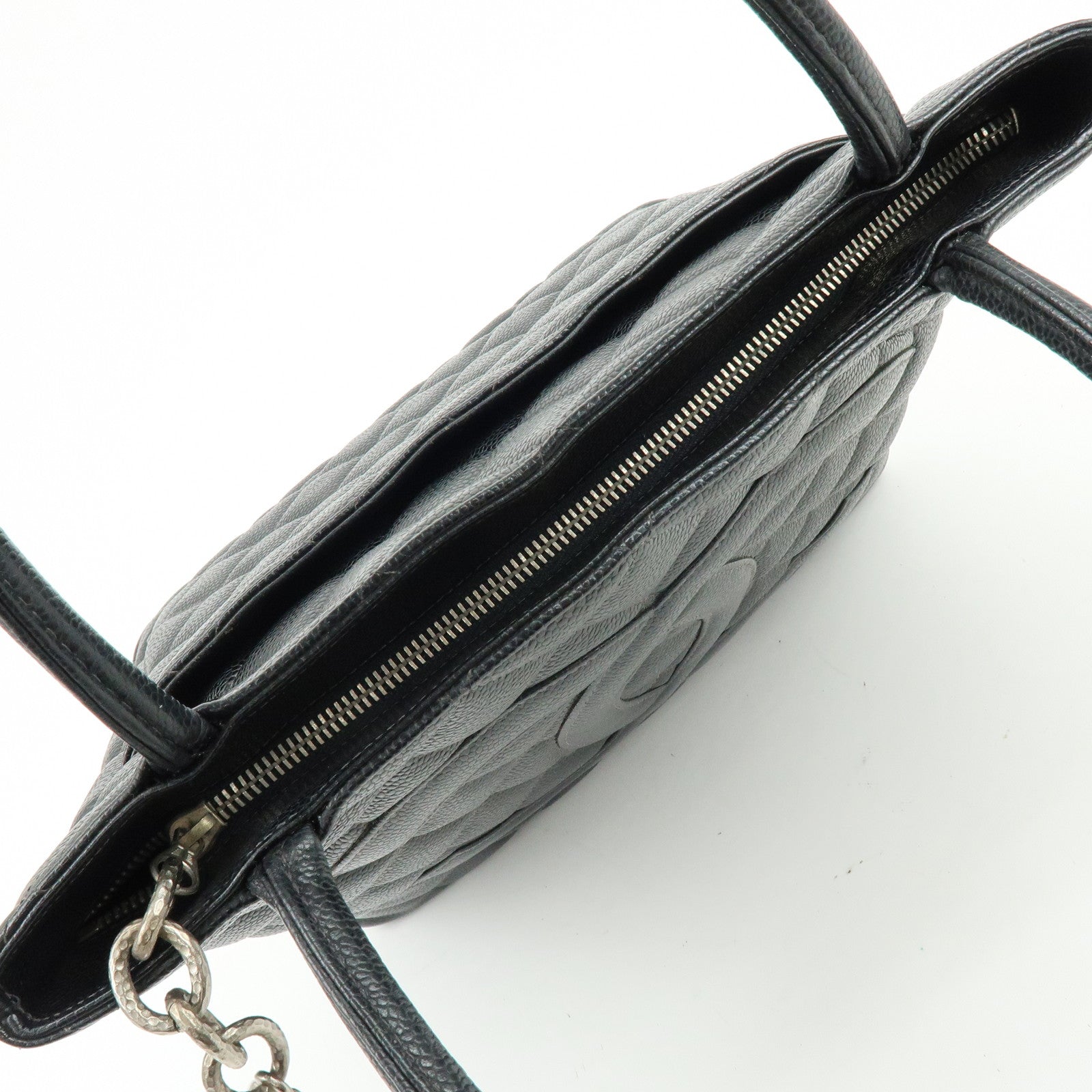 CHANEL Matelasse COCO Mark Medallion Tote Bag Hand Bag Black A01804