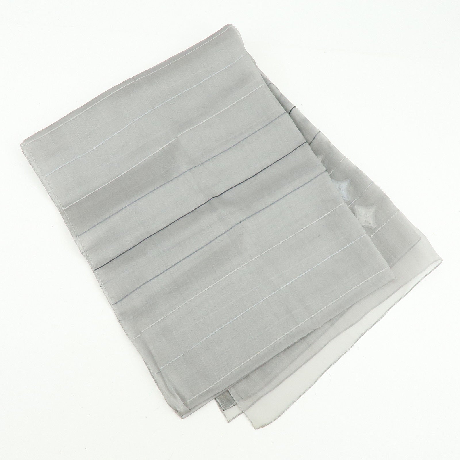 Louis Vuitton LV Logo Silk 100% Scarf Shawl Gray Silver