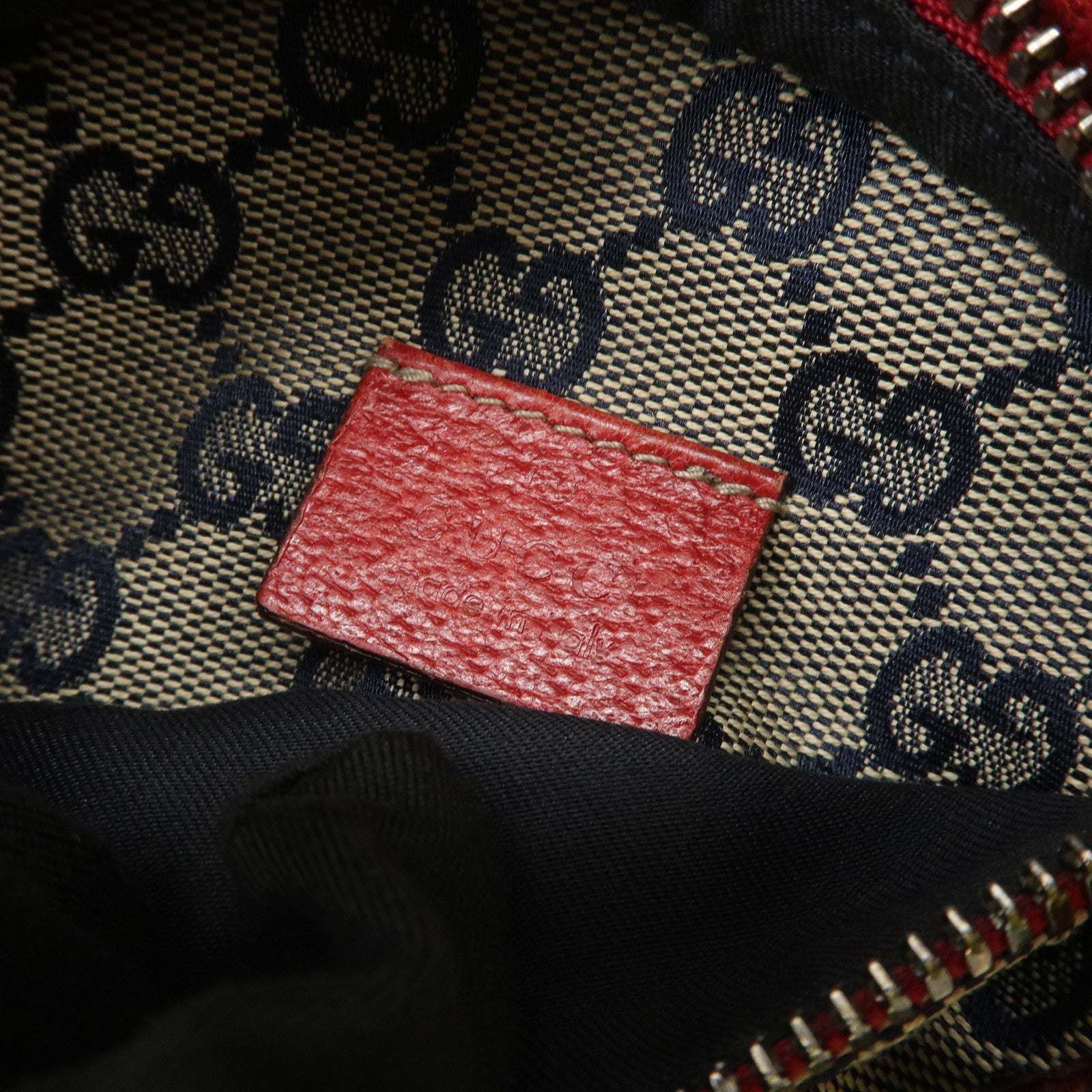 GUCCI Sherry GG Canvas Waist Bag Crossbody Bag Beige Red 28566