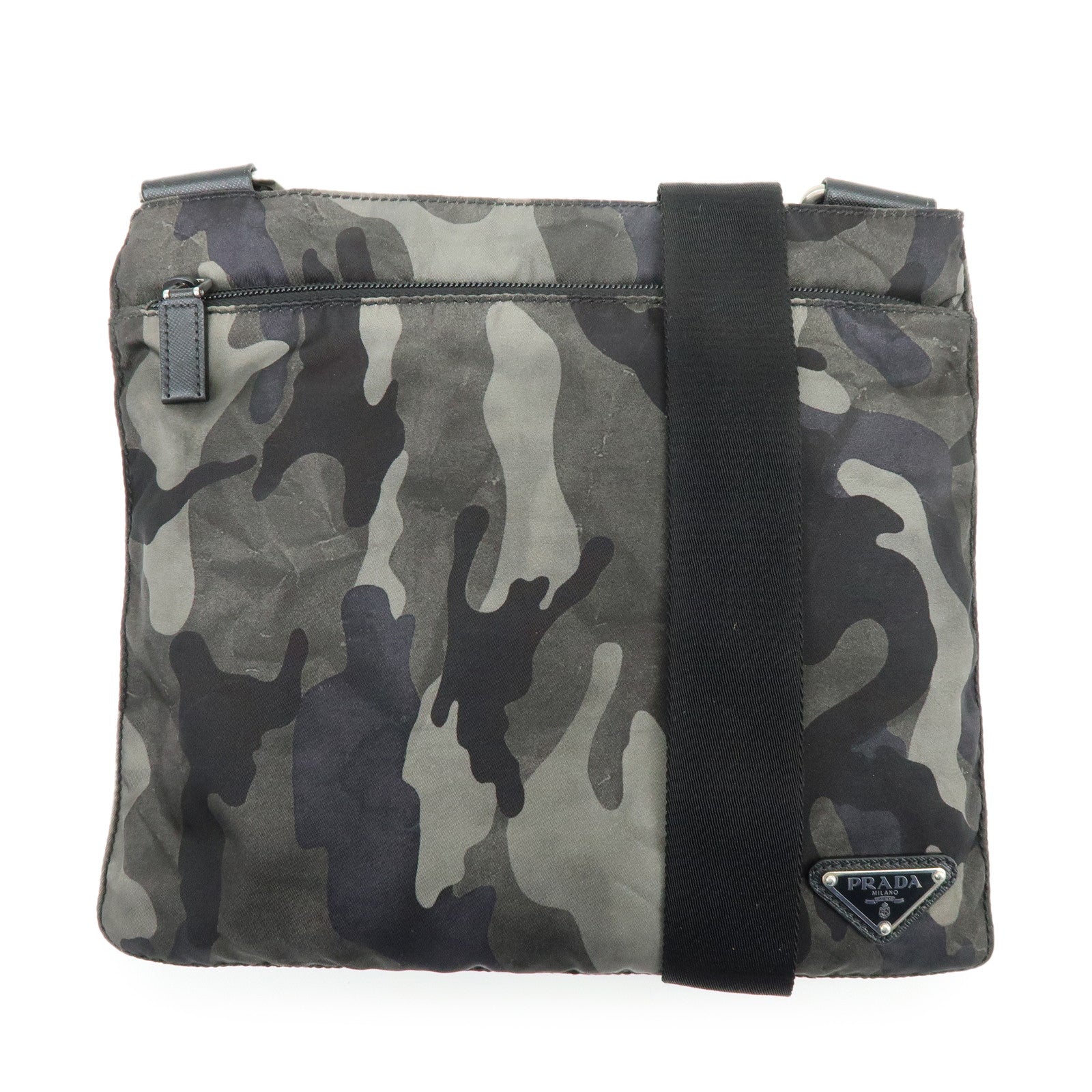 PRADA Triangle Logo Nylon Shoulder Bag Crossbody Bag Camouflage