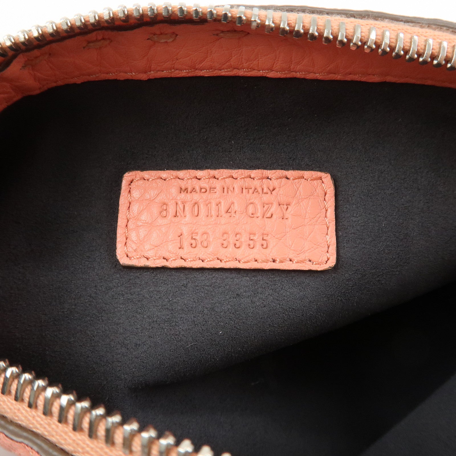 FENDI Selleria Leather Pouch Cosmetic Pouch Coral Pink