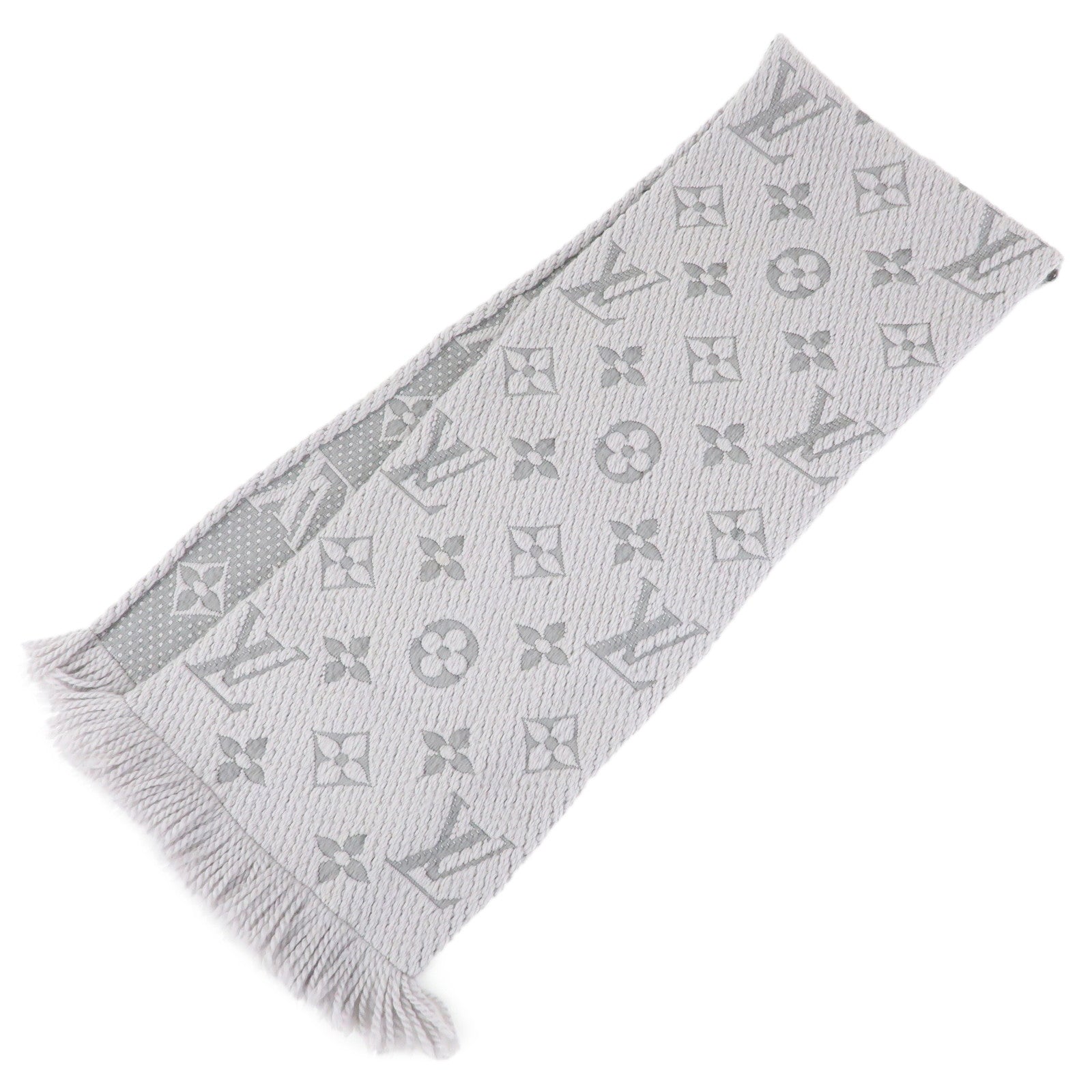 Louis Vuitton Monogram Escharp Logomania Scarf Gris Perle M74742