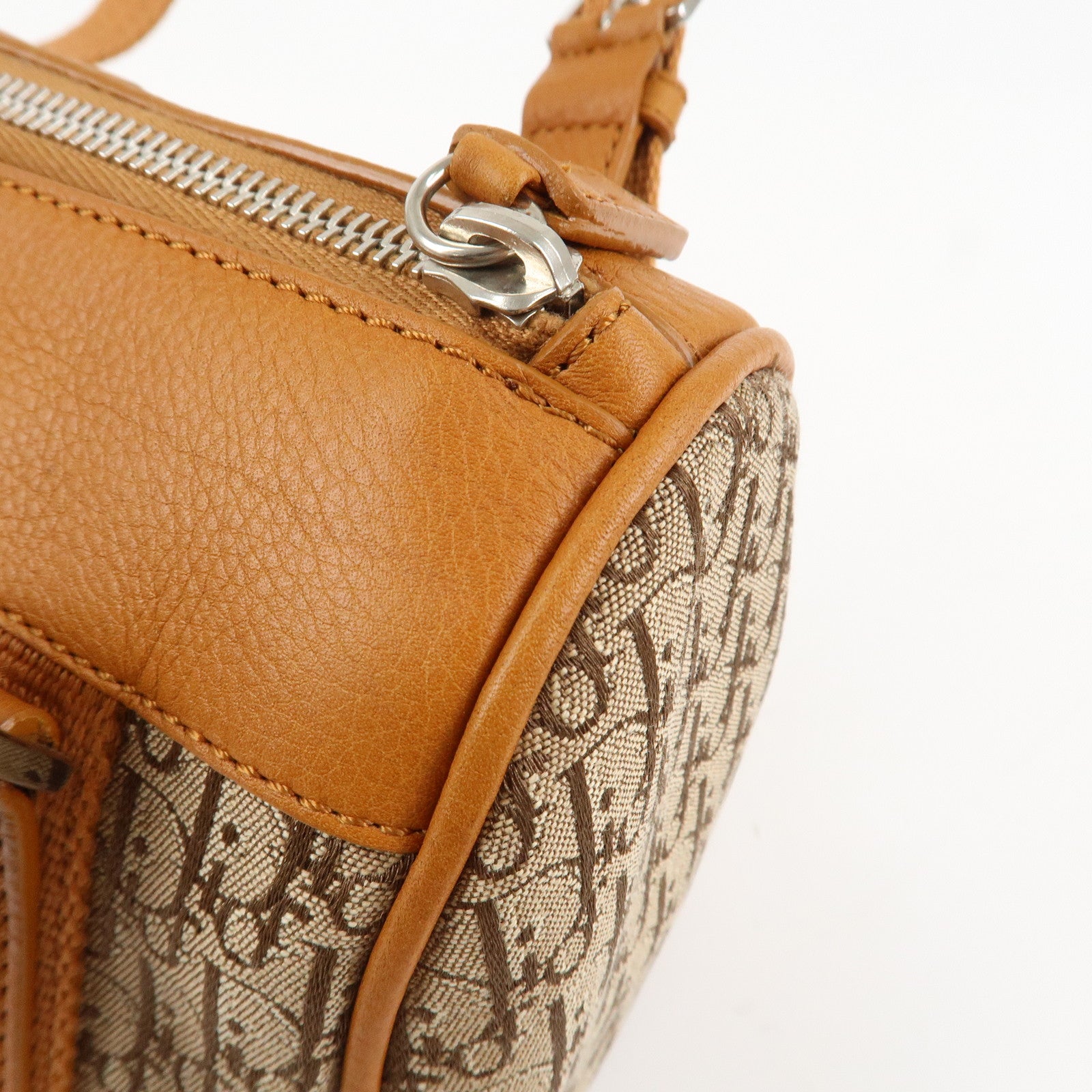 Christian Dior Trotter Canvas Leather Mini Boston Bag Hand Bag Used