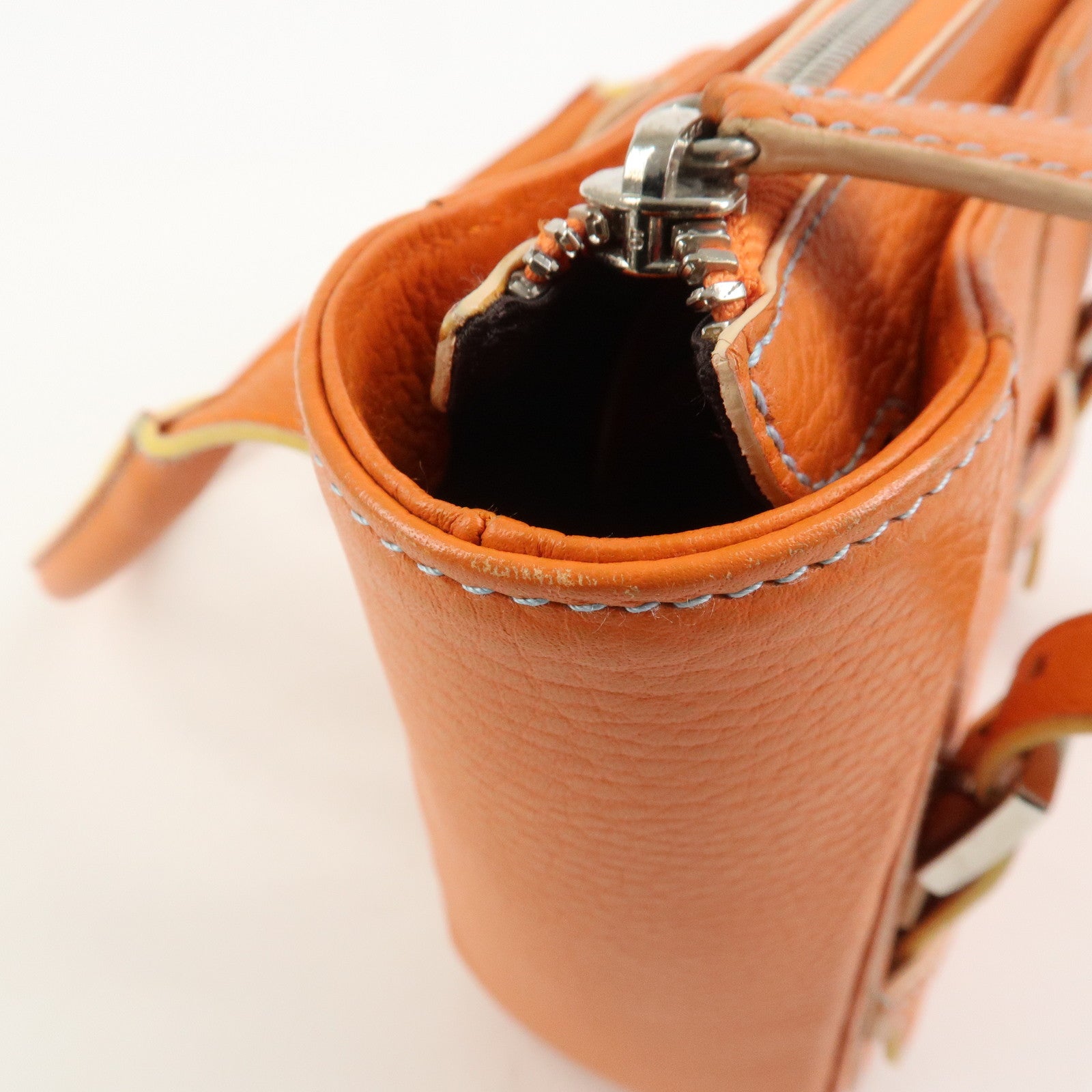 LOEWE Senda Leather Hand Bag Orange