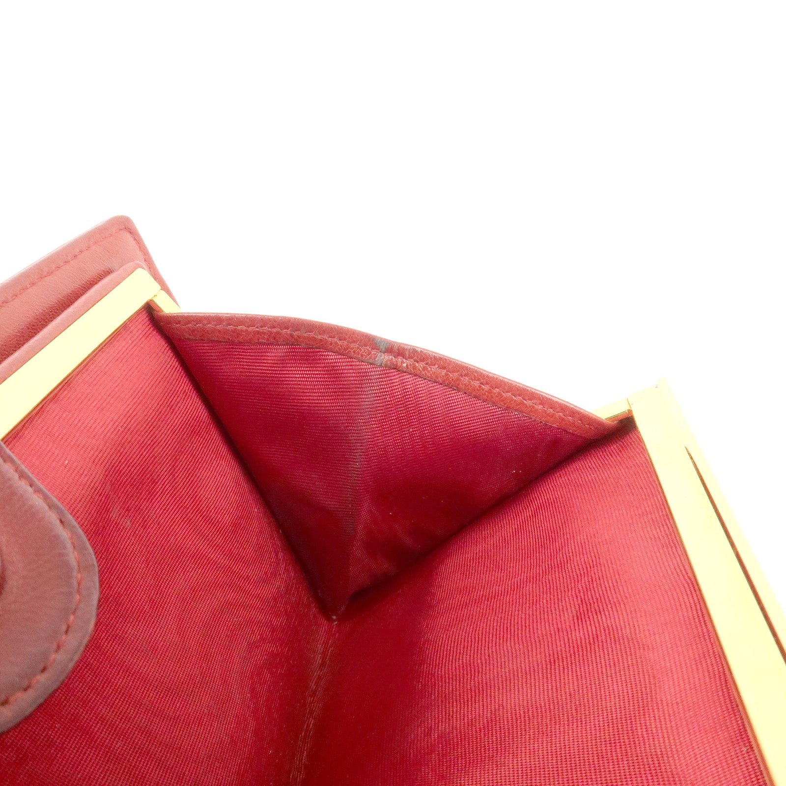 CHANEL COCO Mark Caviarskin Bi-fold Wallet Red A01429 Used