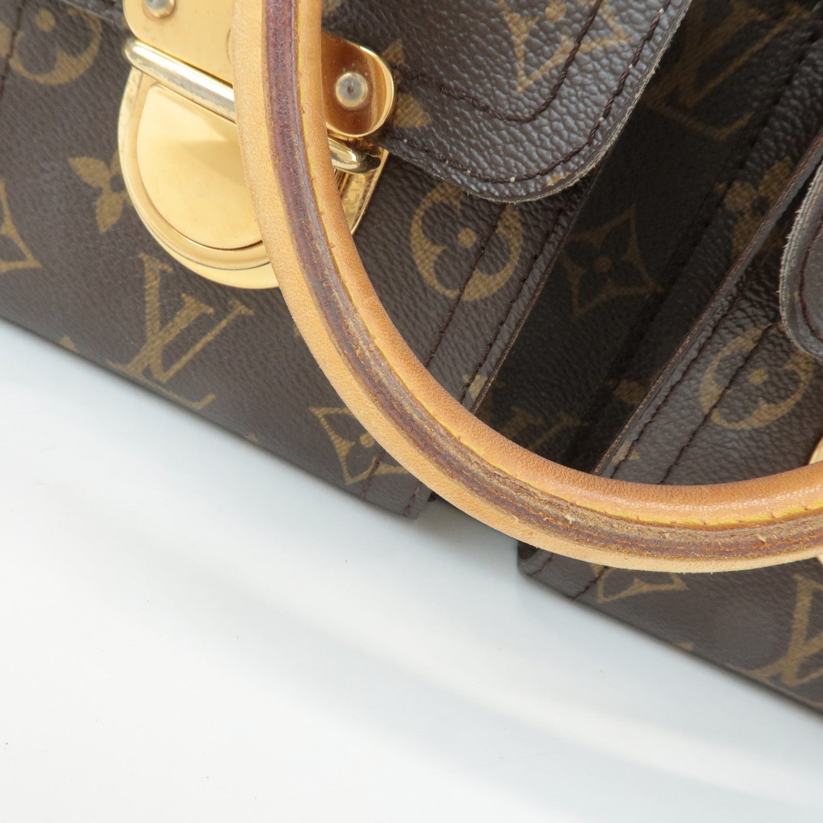 Louis Vuitton Monogram Manhattan PM Hand Bag Brown M40026