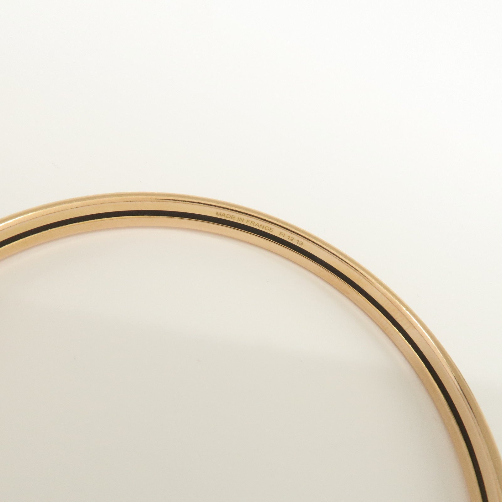 HERMES Extra Fan Enamel Bracelet Bangle Precious Paradise White