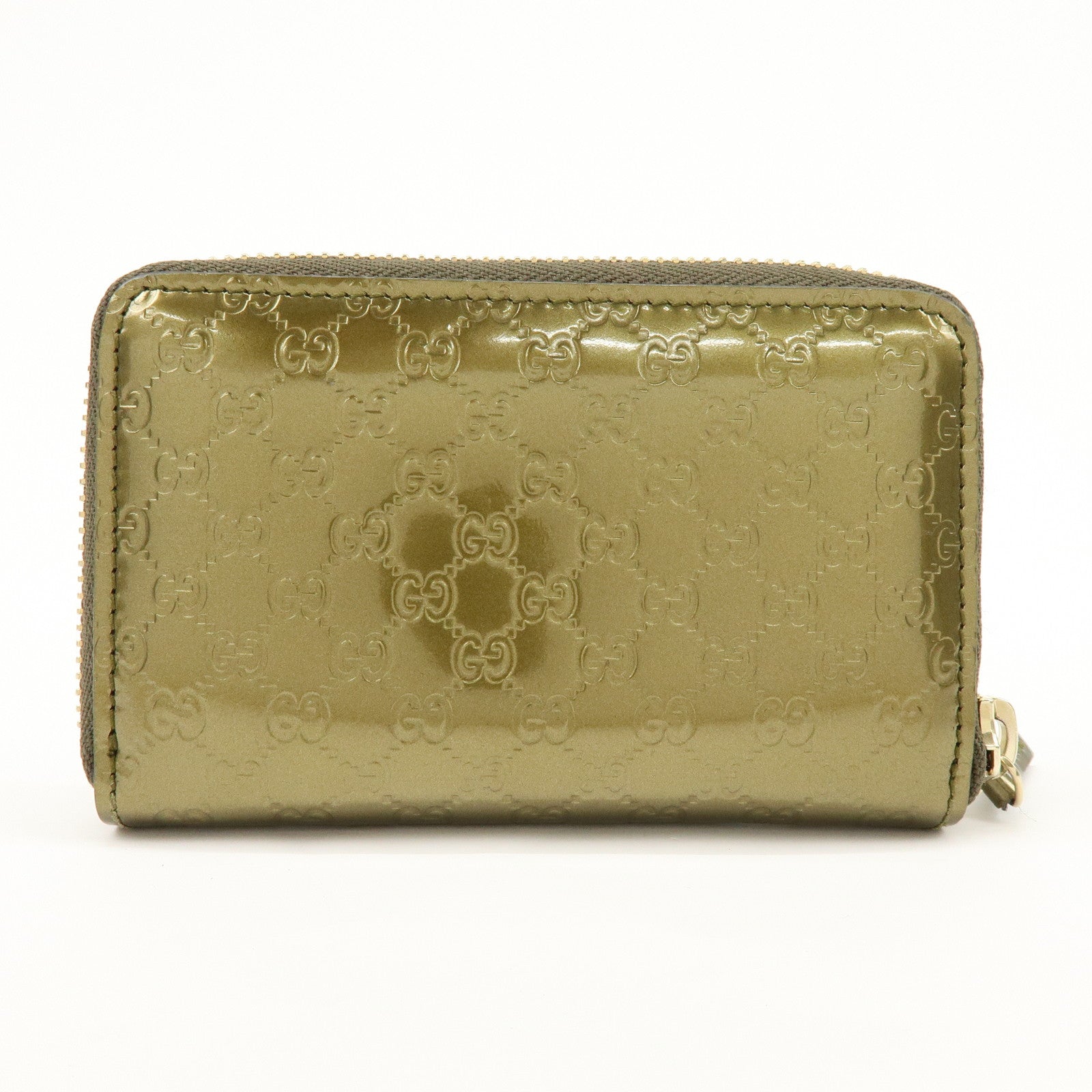 GUCCI Microguccissima Leather Round Zippy Coin Case Khaki 255452
