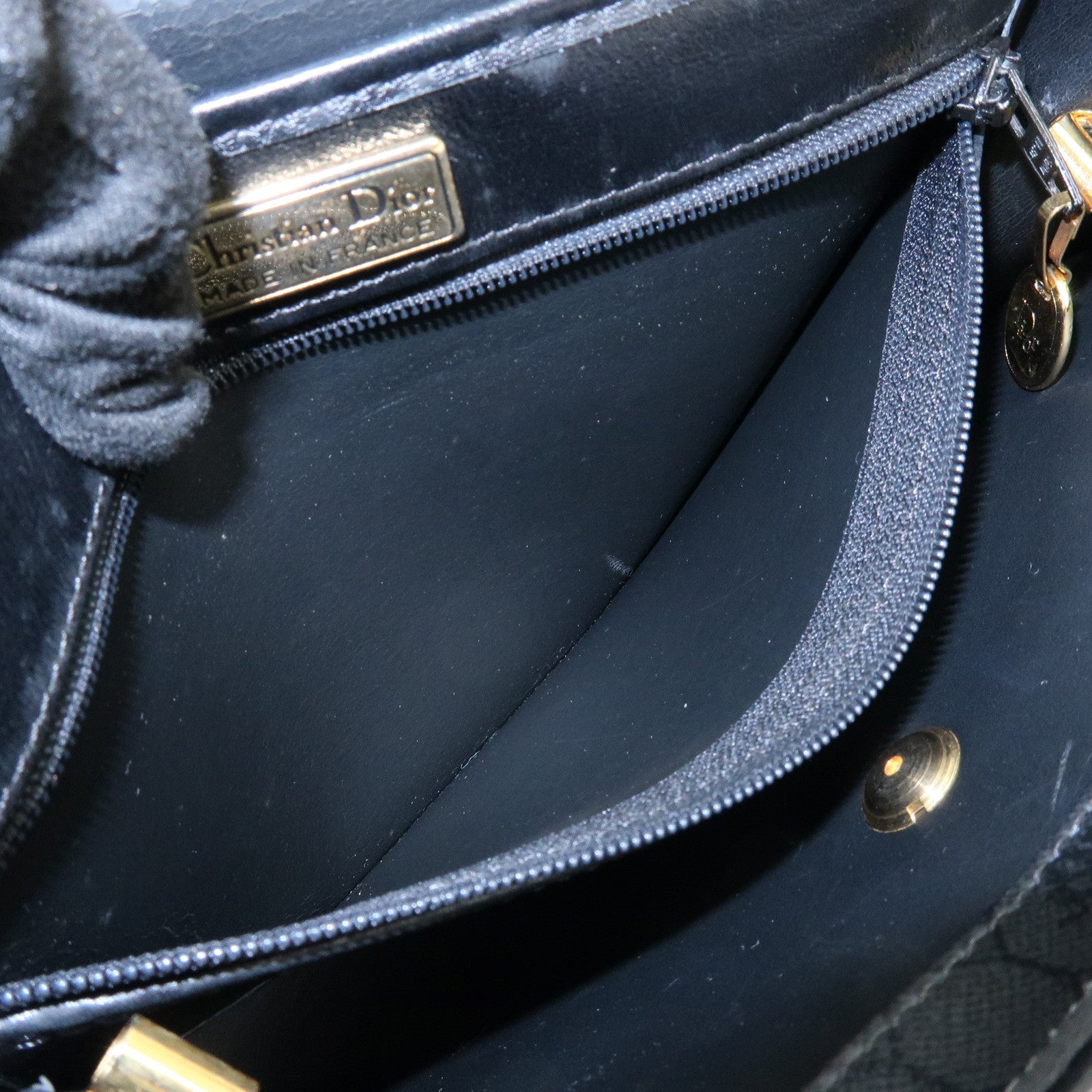 Christian Dior Honeycomb PVC Leather Shoulder Crossbody Bag Black