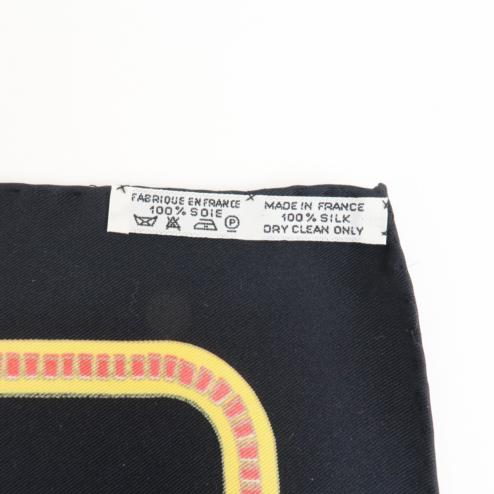 HERMES Carre 90 Silk 100% Scarf MATSUZAKAYA Black Multicolor Used